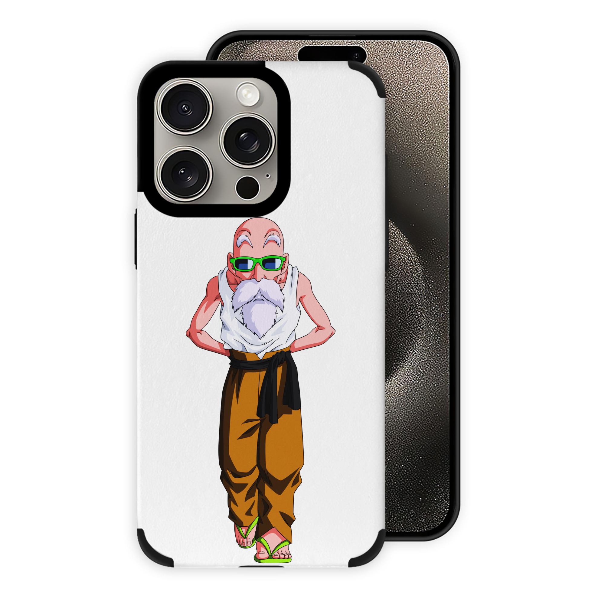 （画像用） ドラゴンボール 亀仙人（かめせんにん） DRAGON BALL Master Roshi Kame Sennin 【iPhone15ProMax対応】 PUレザー スマホケース 耐衝撃＆黄変防止