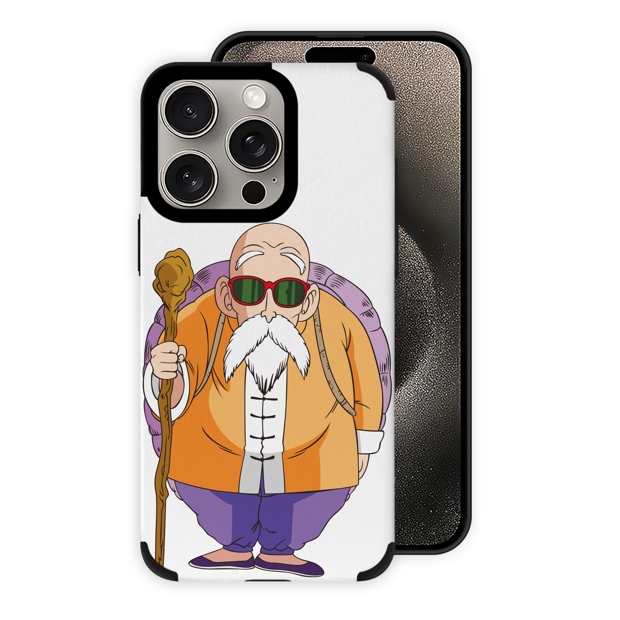 （画像用） ドラゴンボール 亀仙人（かめせんにん） DRAGON BALL Master Roshi Kame Sennin 【iPhone15ProMax対応】 PUレザー スマホケース 耐衝撃＆黄変防止