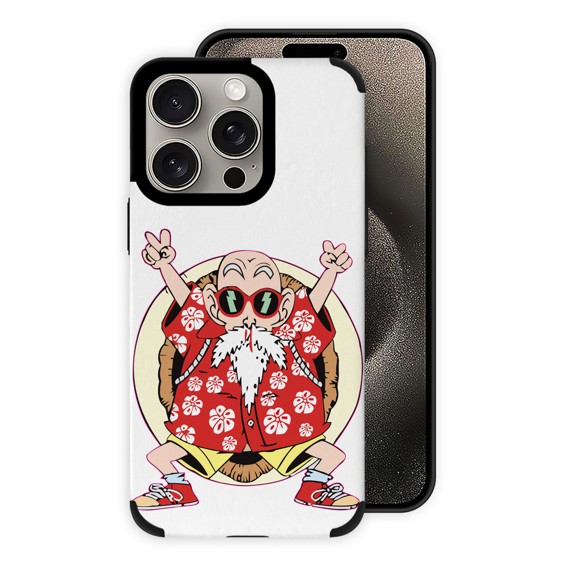 （画像用） ドラゴンボール 亀仙人（かめせんにん） DRAGON BALL Master Roshi Kame Sennin 【iPhone15ProMax対応】 PUレザー スマホケース 耐衝撃＆黄変防止