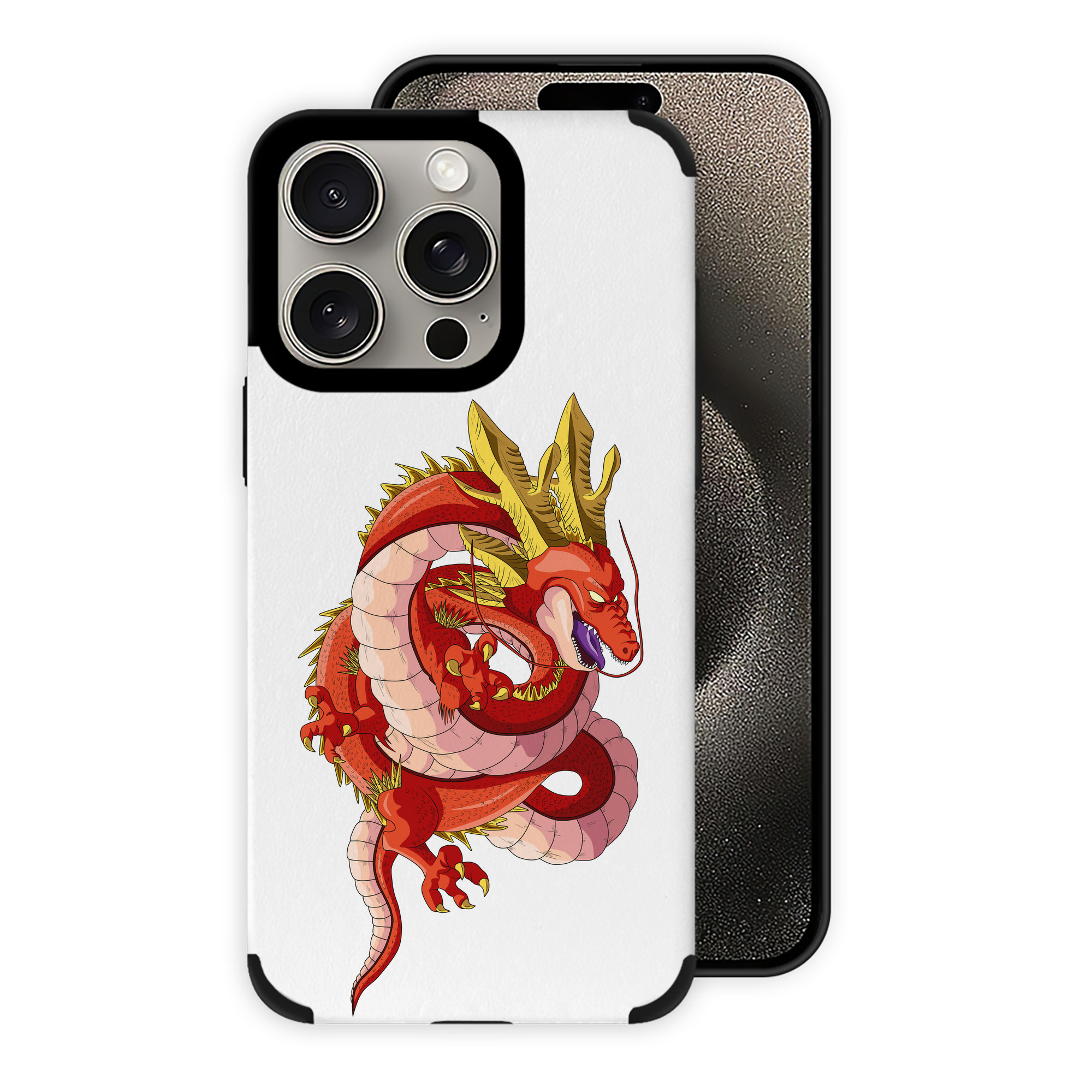 （画像用） ドラゴンボール 神龍 シェンロン DRAGON BALL Shenron 【iPhone15ProMax対応】 PUレザー スマホケース 耐衝撃＆黄変防止