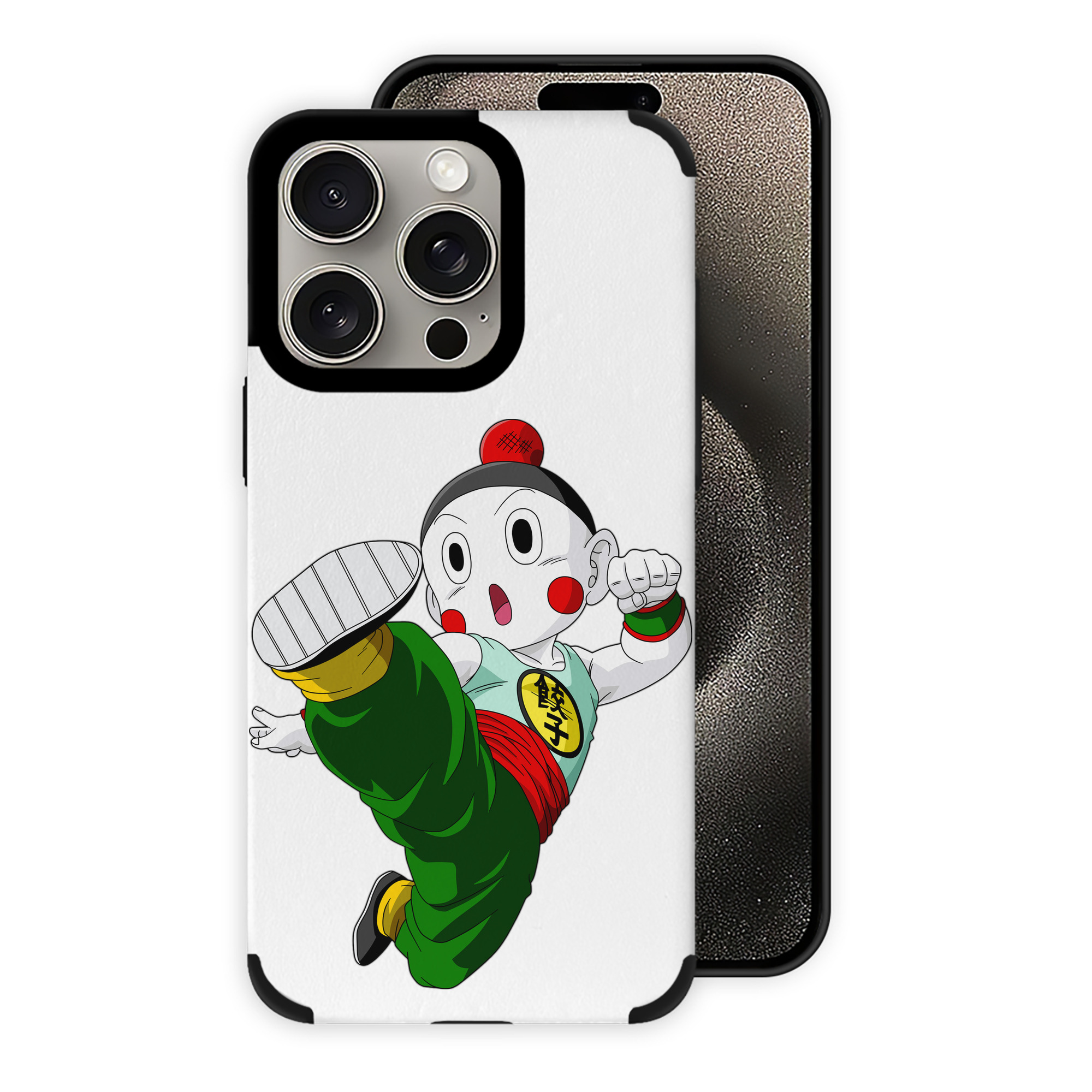 （画像用） ドラゴンボール 餃子（チャオズ）DRAGON BALL Chaoz 【iPhone15ProMax対応】 PUレザー スマホケース 耐衝撃＆黄変防止