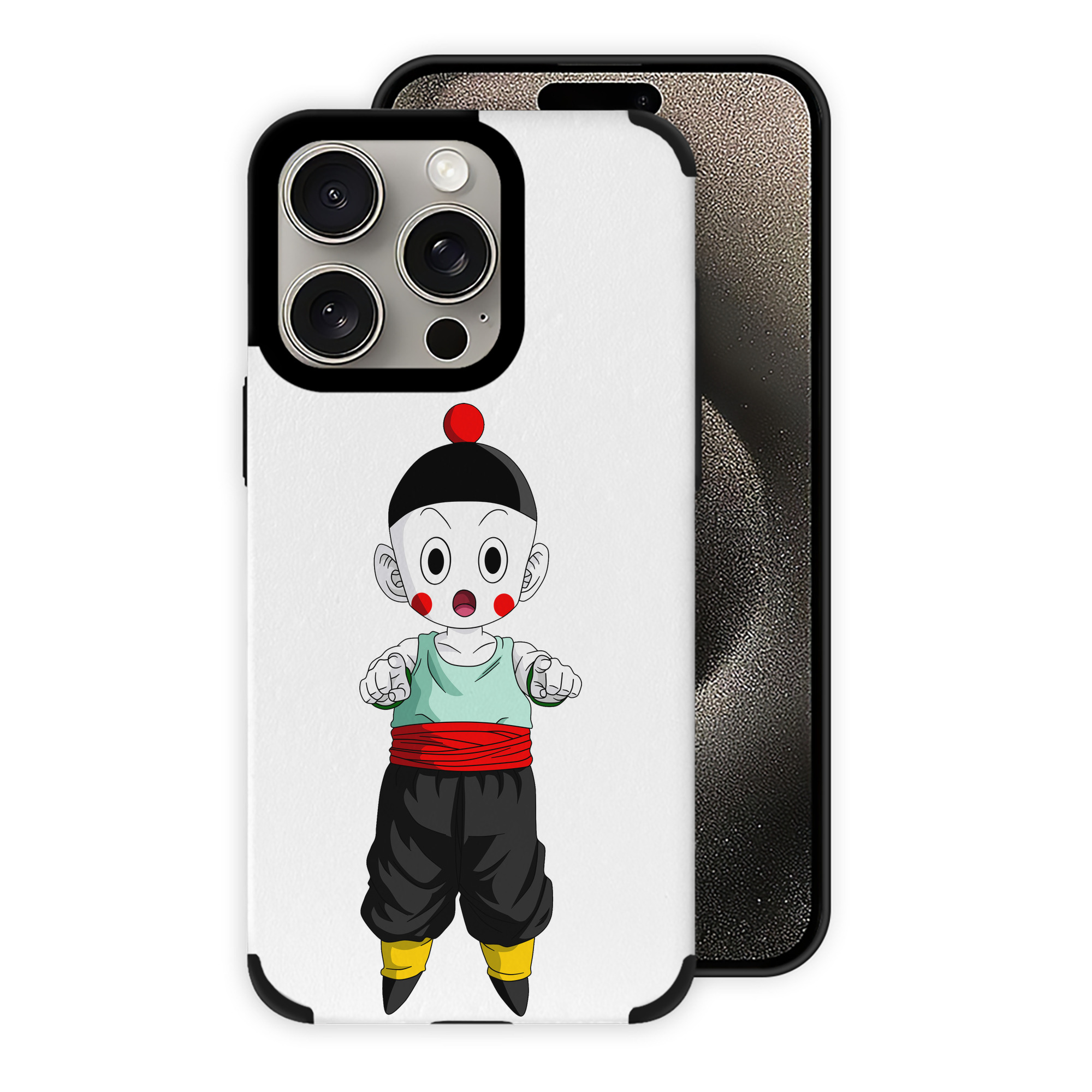 （画像用） ドラゴンボール 餃子（チャオズ）DRAGON BALL Chaoz 【iPhone15ProMax対応】 PUレザー スマホケース 耐衝撃＆黄変防止
