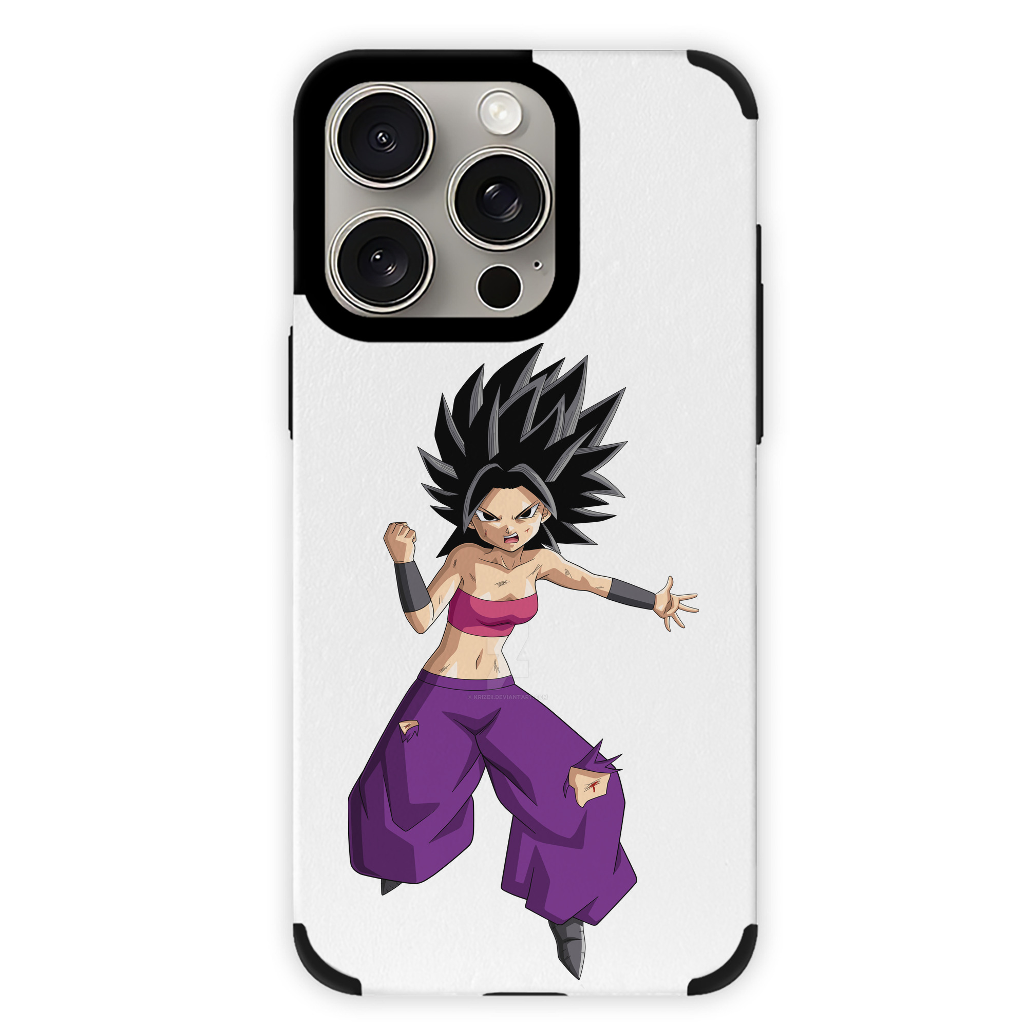 （画像用） ドラゴンボール カリフラ DRAGON BALL Caulifla 【iPhone15ProMax対応】 PUレザー スマホケース 耐衝撃＆黄変防止