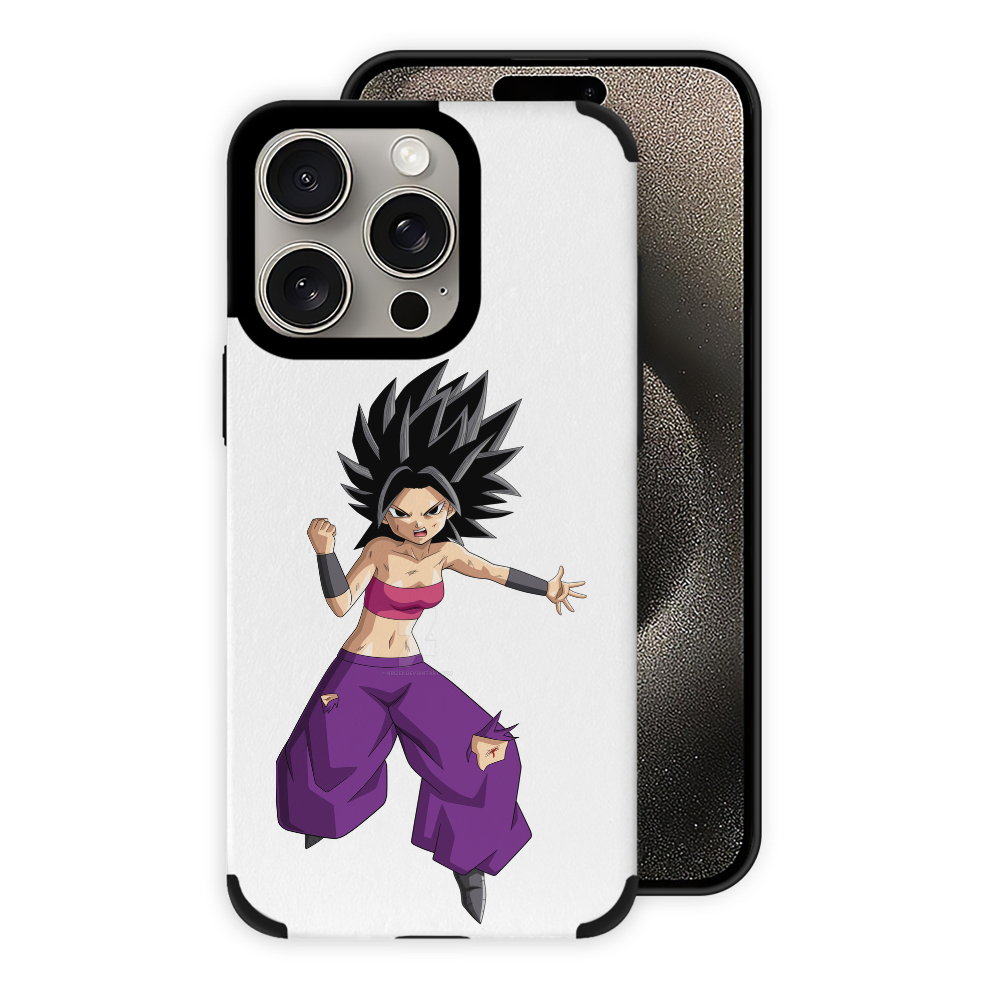 （画像用） ドラゴンボール カリフラ DRAGON BALL Caulifla 【iPhone15ProMax対応】 PUレザー スマホケース 耐衝撃＆黄変防止