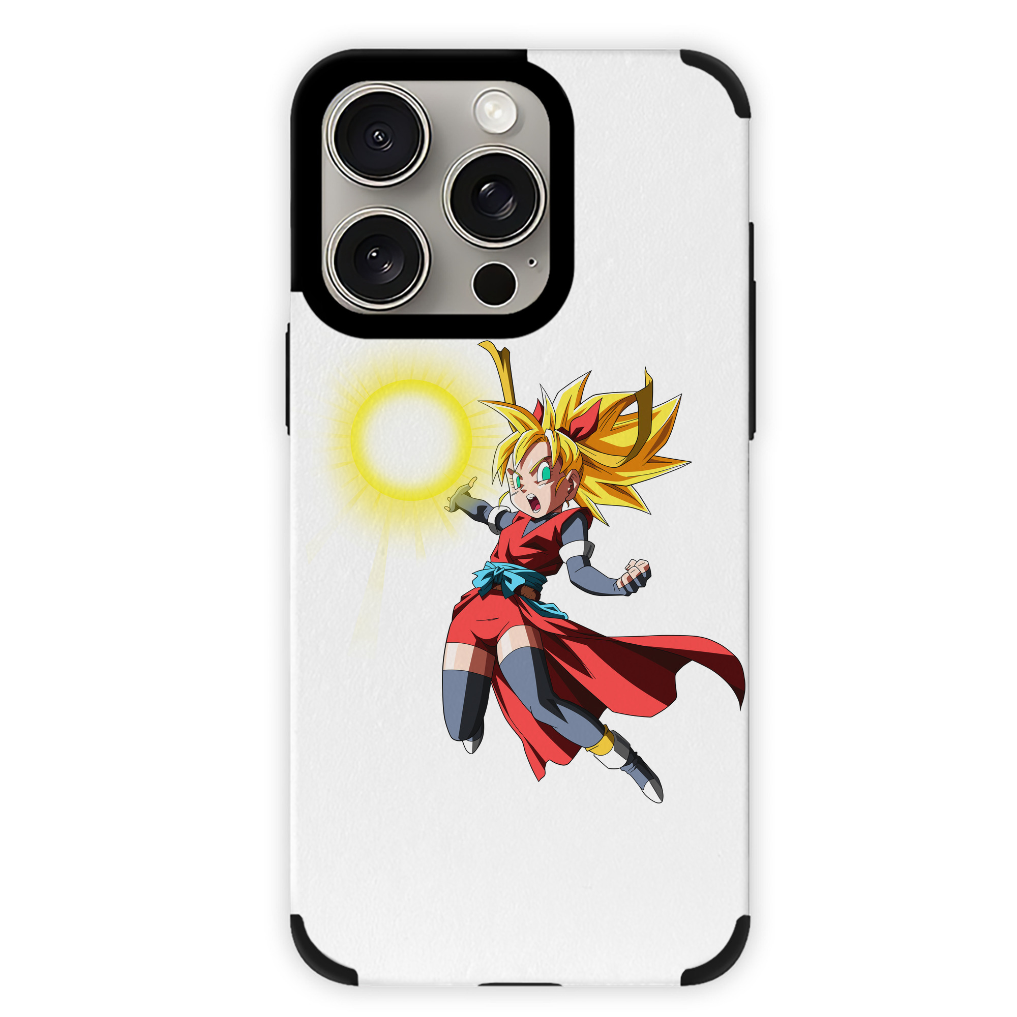 （画像用） ドラゴンボール カリフラ DRAGON BALL Caulifla 【iPhone15ProMax対応】 PUレザー スマホケース 耐衝撃＆黄変防止
