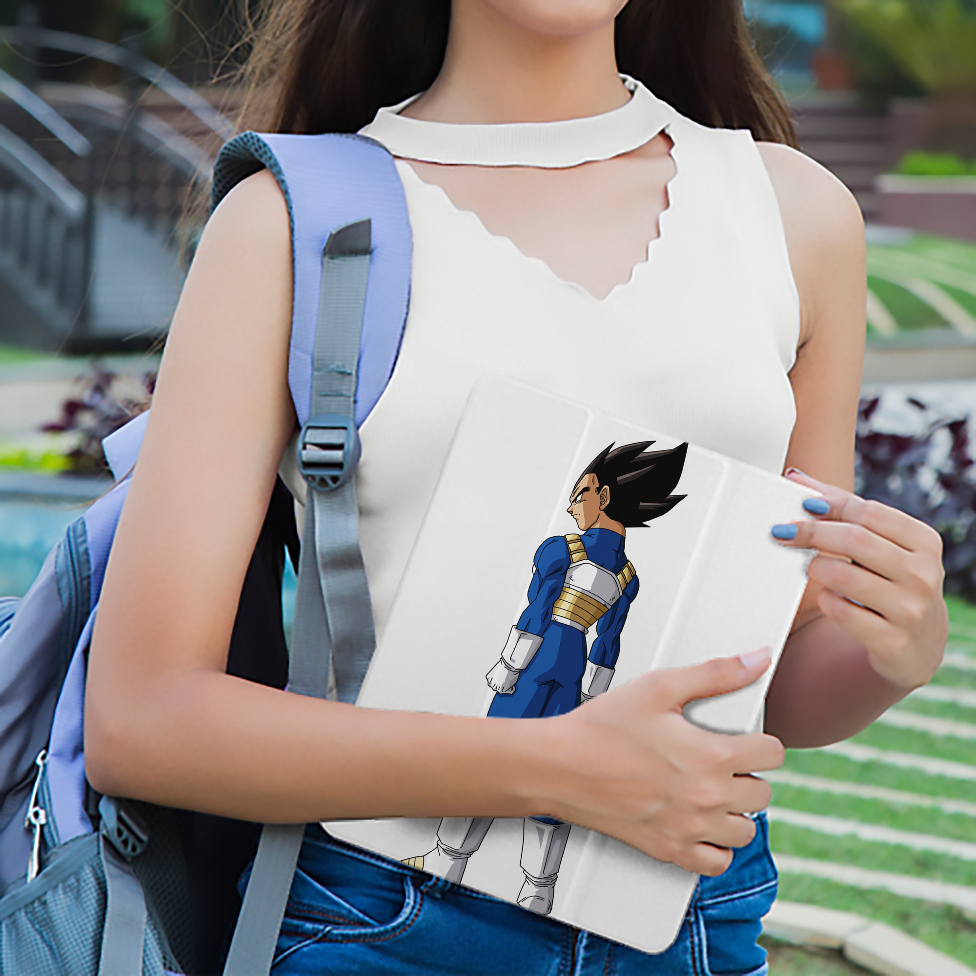 ドラゴンボール ベジータ四世（Bejīta Yonsei）DRAGON BALL Vegeta IV IPad ケース ペン収納付き 三つ折りスタンド PUレザー×シリコン 対応機種9.5/10.5/10.9インチ