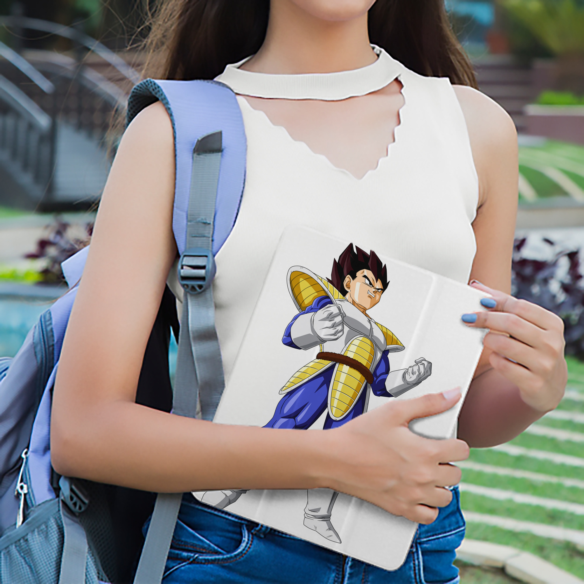 ドラゴンボール ベジータ四世（Bejīta Yonsei）DRAGON BALL Vegeta IV IPad ケース ペン収納付き 三つ折りスタンド PUレザー×シリコン 対応機種9.5/10.5/10.9インチ