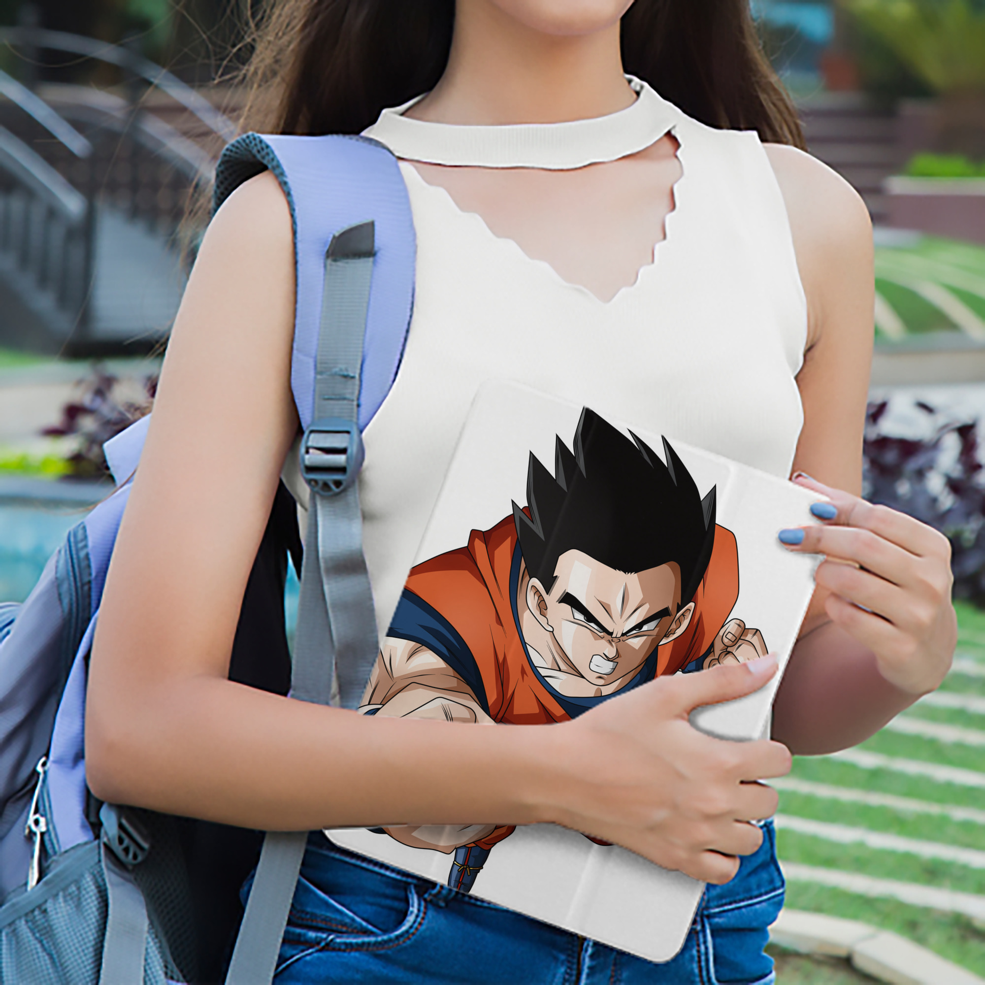 ドラゴンボール 孫 悟飯（そんごはん）DRAGON BALL Son Gohan IPad ケース ペン収納付き 三つ折りスタンド PUレザー×シリコン 対応機種9.5/10.5/10.9インチ