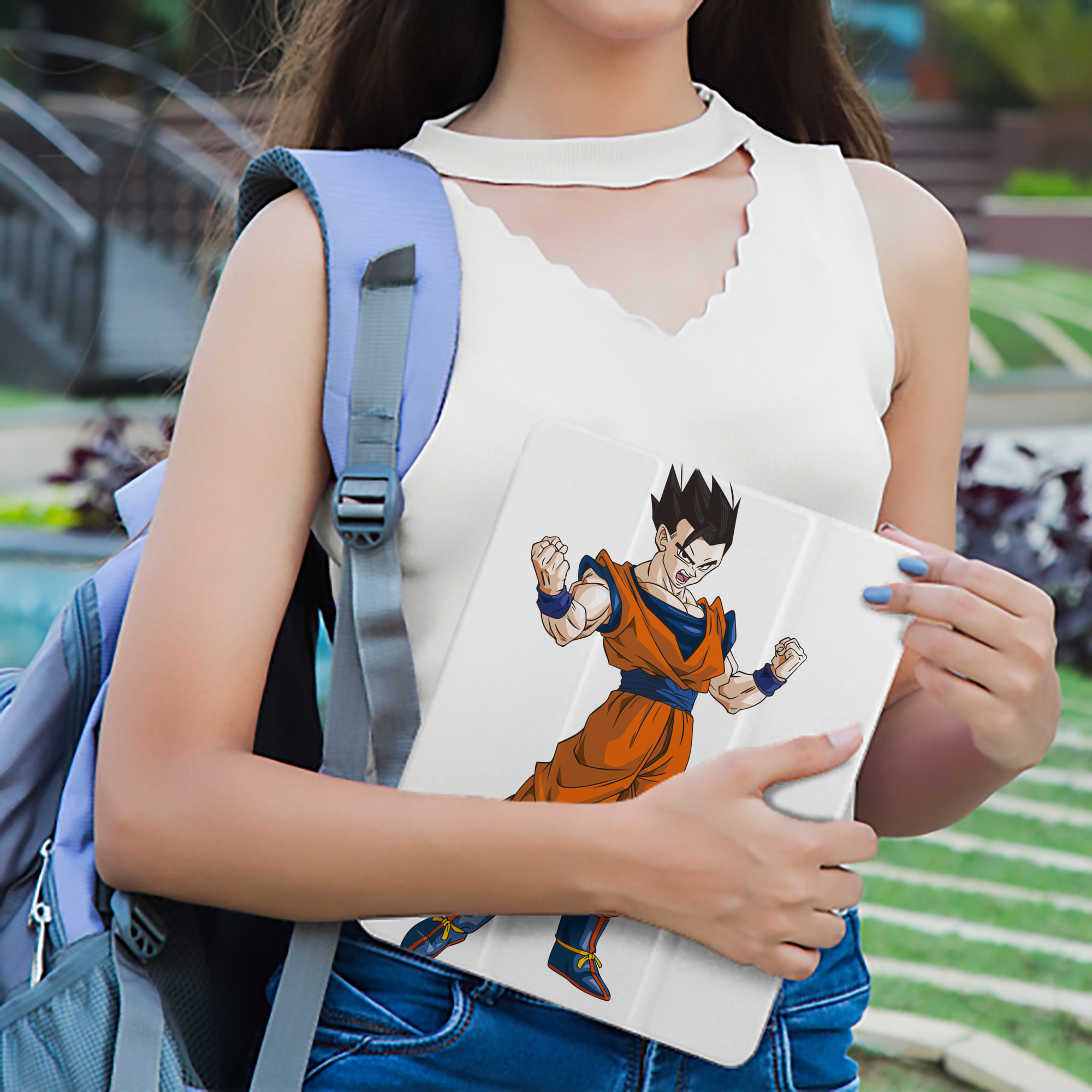 ドラゴンボール 孫 悟飯（そんごはん）DRAGON BALL Son Gohan IPad ケース ペン収納付き 三つ折りスタンド PUレザー×シリコン 対応機種9.5/10.5/10.9インチ