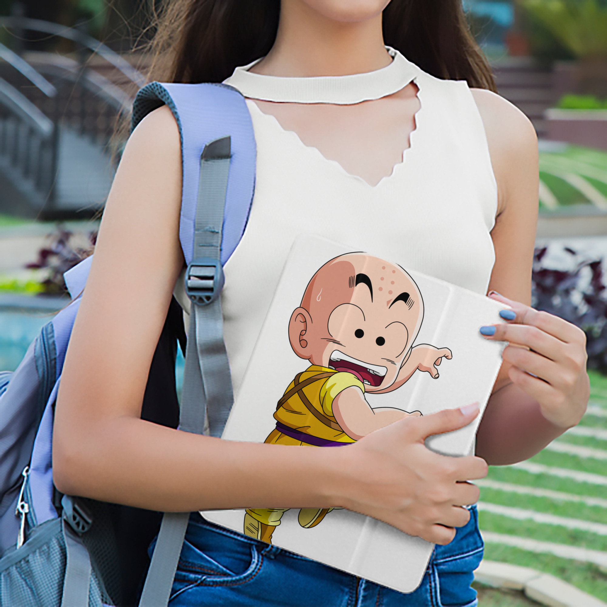 ドラゴンボール クリリン DRAGON BALL krillin IPad ケース ペン収納付き 三つ折りスタンド PUレザー×シリコン 対応機種9.5/10.5/10.9インチ