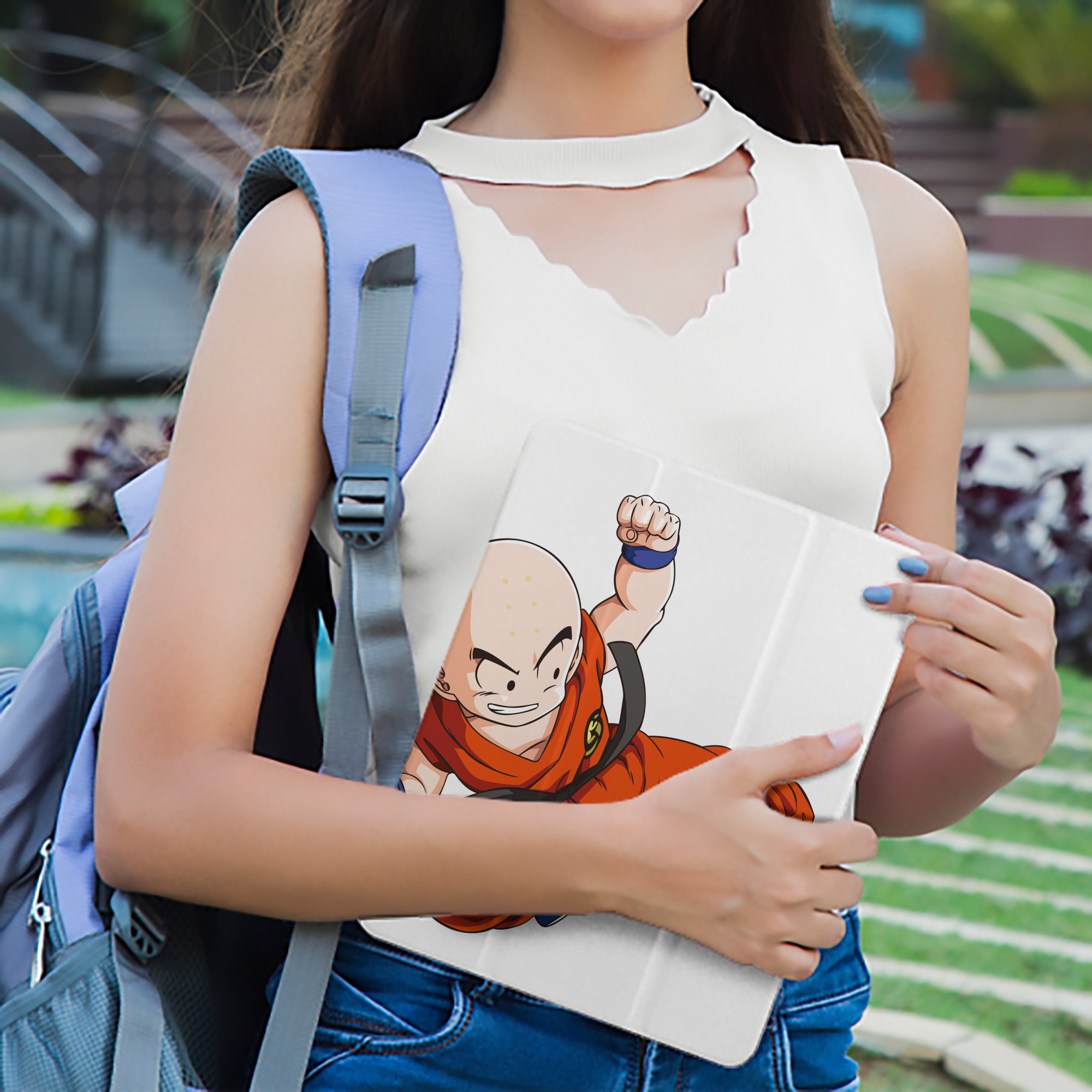 ドラゴンボール クリリン DRAGON BALL krillin IPad ケース ペン収納付き 三つ折りスタンド PUレザー×シリコン 対応機種9.5/10.5/10.9インチ