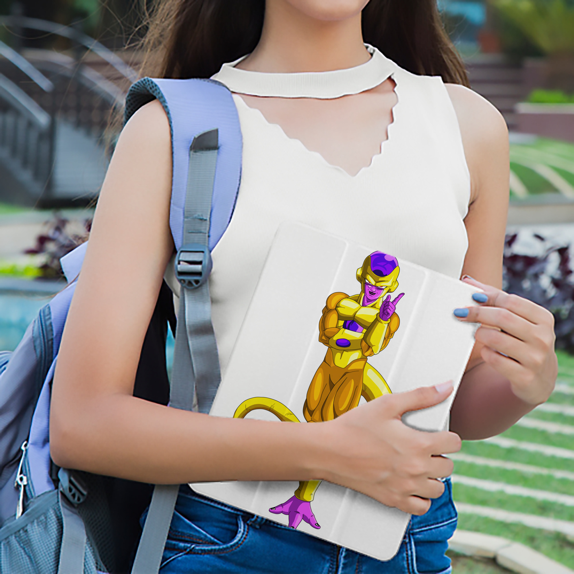 ドラゴンボール フリーザ DRAGON BALL Frieza IPad ケース ペン収納付き 三つ折りスタンド PUレザー×シリコン 対応機種9.5/10.5/10.9インチ