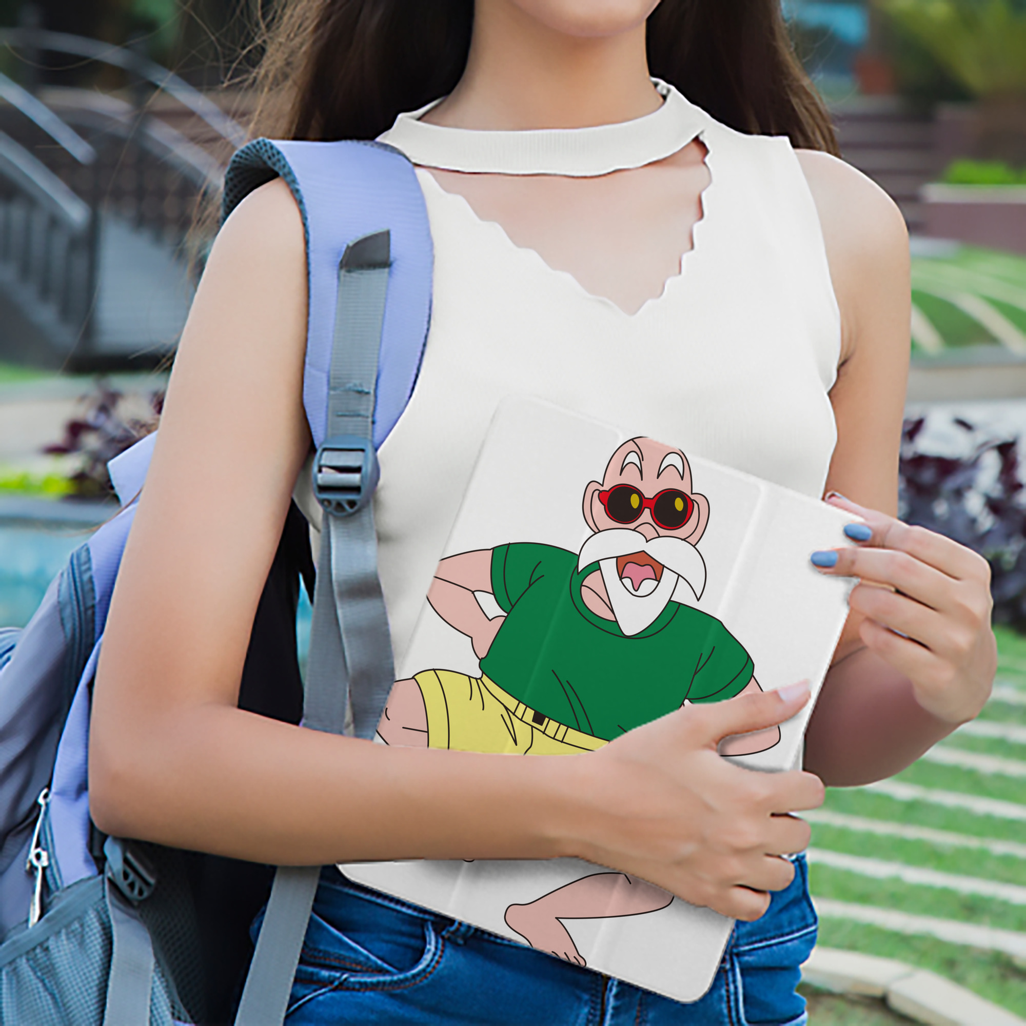 ドラゴンボール 亀仙人（かめせんにん） DRAGON BALL Master Roshi Kame Sennin IPad ケース ペン収納付き 三つ折りスタンド PUレザー×シリコン 対応機種9.5/10.5/10.9インチ