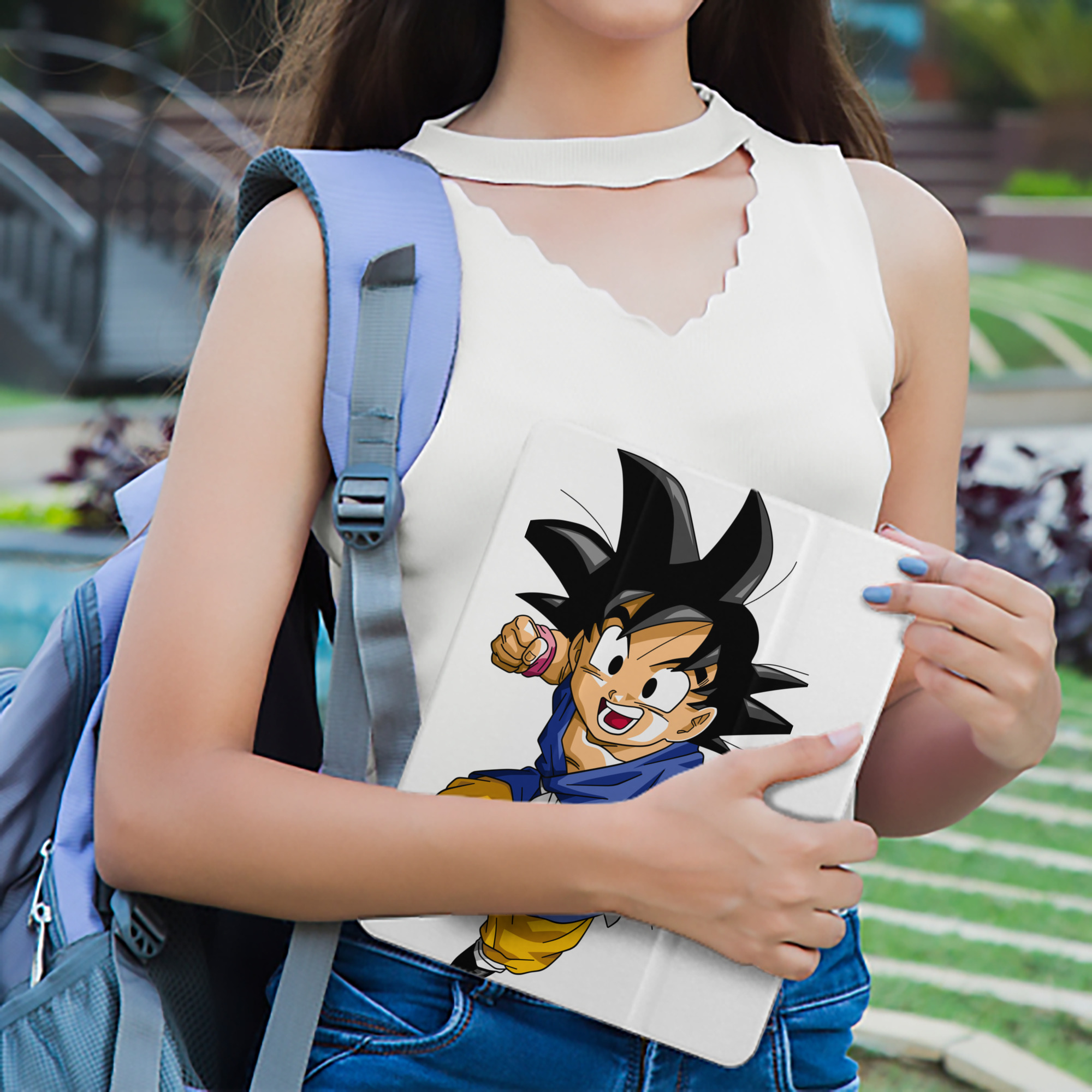 ドラゴンボール 孫悟天 そん ごてん DRAGON BALL Son Goten IPad ケース ペン収納付き 三つ折りスタンド PUレザー×シリコン 対応機種9.5/10.5/10.9インチ