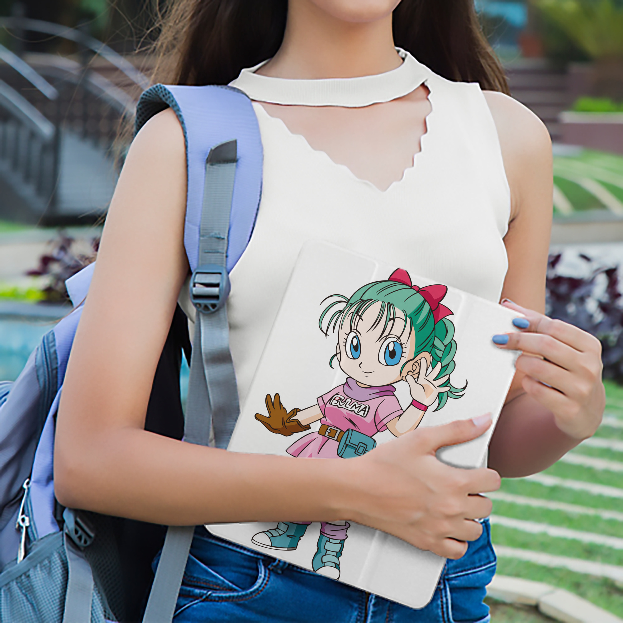 ドラゴンボール ブルマ DRAGON BALL Bulma IPad ケース ペン収納付き 三つ折りスタンド PUレザー×シリコン 対応機種9.5/10.5/10.9インチ