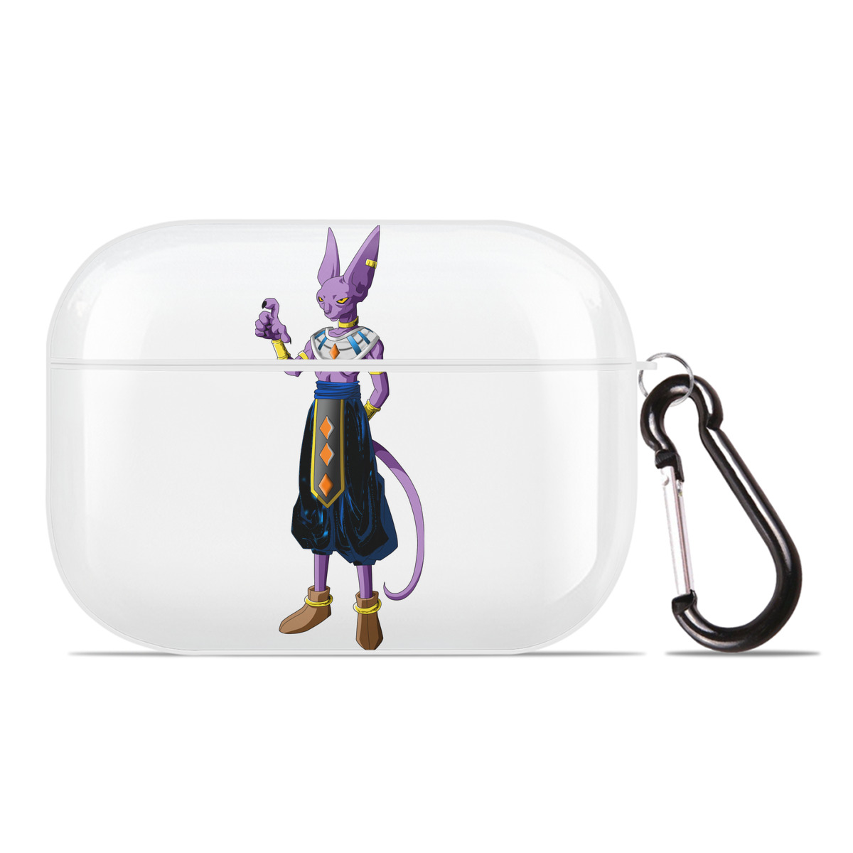 （画像用） ドラゴンボール ビルス 破壊神ビルス DRAGON BALL Beerus Birusu 【AirPods Pro用】ハードシェル保護ケース 耐衝撃・防指紋・カラビナ付き商品仕様
