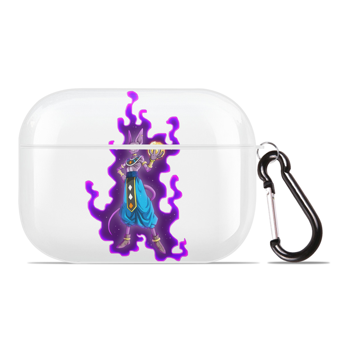 （画像用） ドラゴンボール ビルス 破壊神ビルス DRAGON BALL Beerus Birusu 【AirPods Pro用】ハードシェル保護ケース 耐衝撃・防指紋・カラビナ付き商品仕様