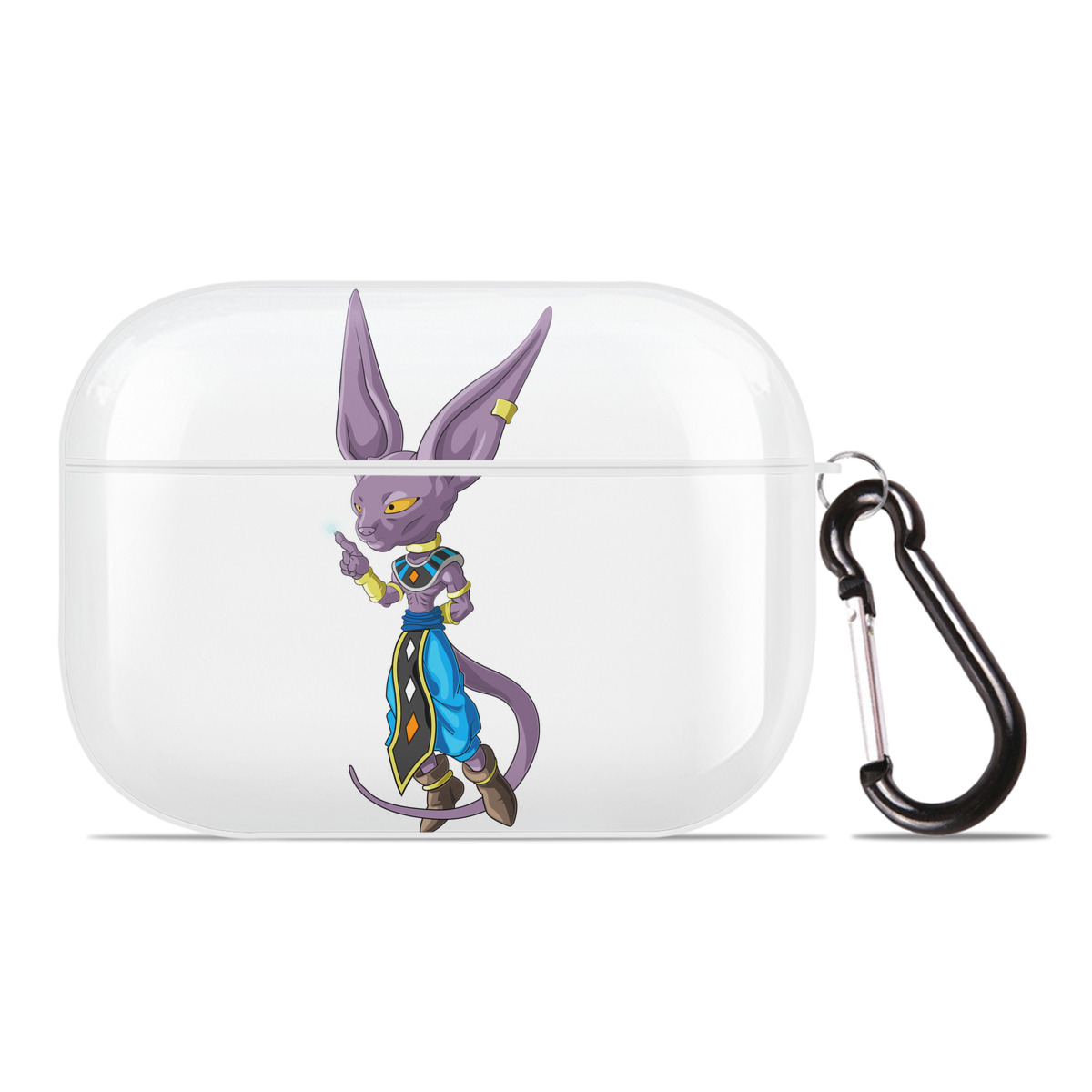 （画像用） ドラゴンボール ビルス 破壊神ビルス DRAGON BALL Beerus Birusu 【AirPods Pro用】ハードシェル保護ケース 耐衝撃・防指紋・カラビナ付き商品仕様