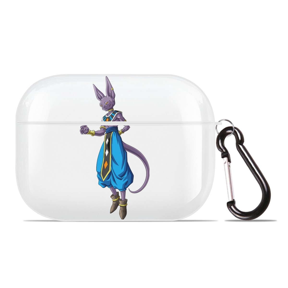 （画像用） ドラゴンボール ビルス 破壊神ビルス DRAGON BALL Beerus Birusu 【AirPods Pro用】ハードシェル保護ケース 耐衝撃・防指紋・カラビナ付き商品仕様