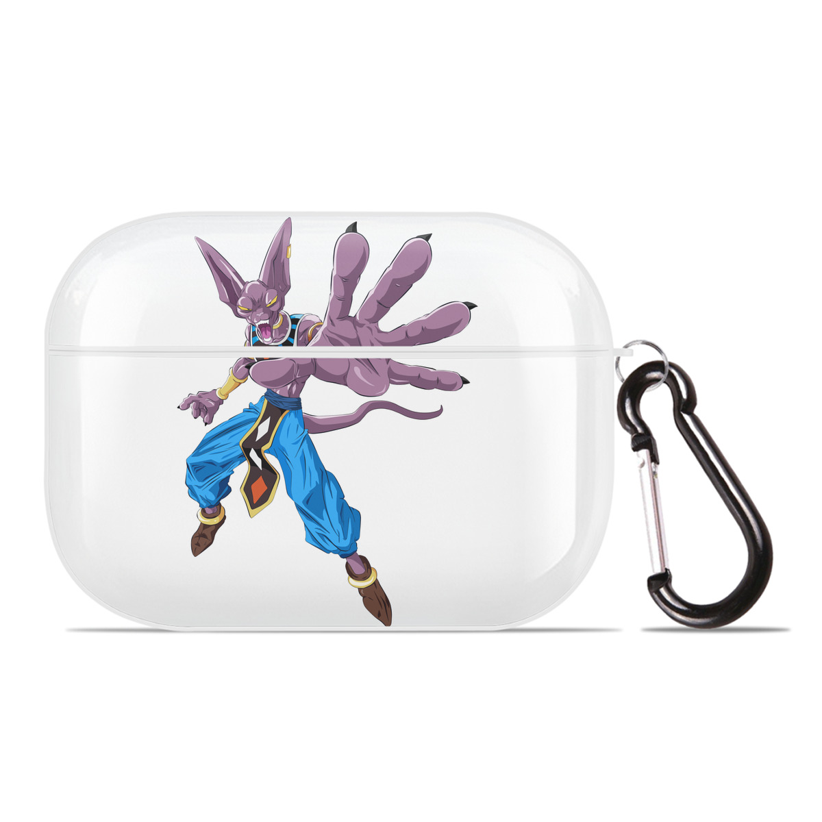 （画像用） ドラゴンボール ビルス 破壊神ビルス DRAGON BALL Beerus Birusu 【AirPods Pro用】ハードシェル保護ケース 耐衝撃・防指紋・カラビナ付き商品仕様