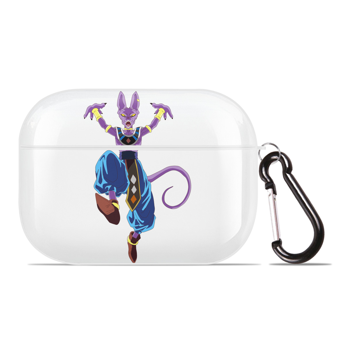 （画像用） ドラゴンボール ビルス 破壊神ビルス DRAGON BALL Beerus Birusu 【AirPods Pro用】ハードシェル保護ケース 耐衝撃・防指紋・カラビナ付き商品仕様