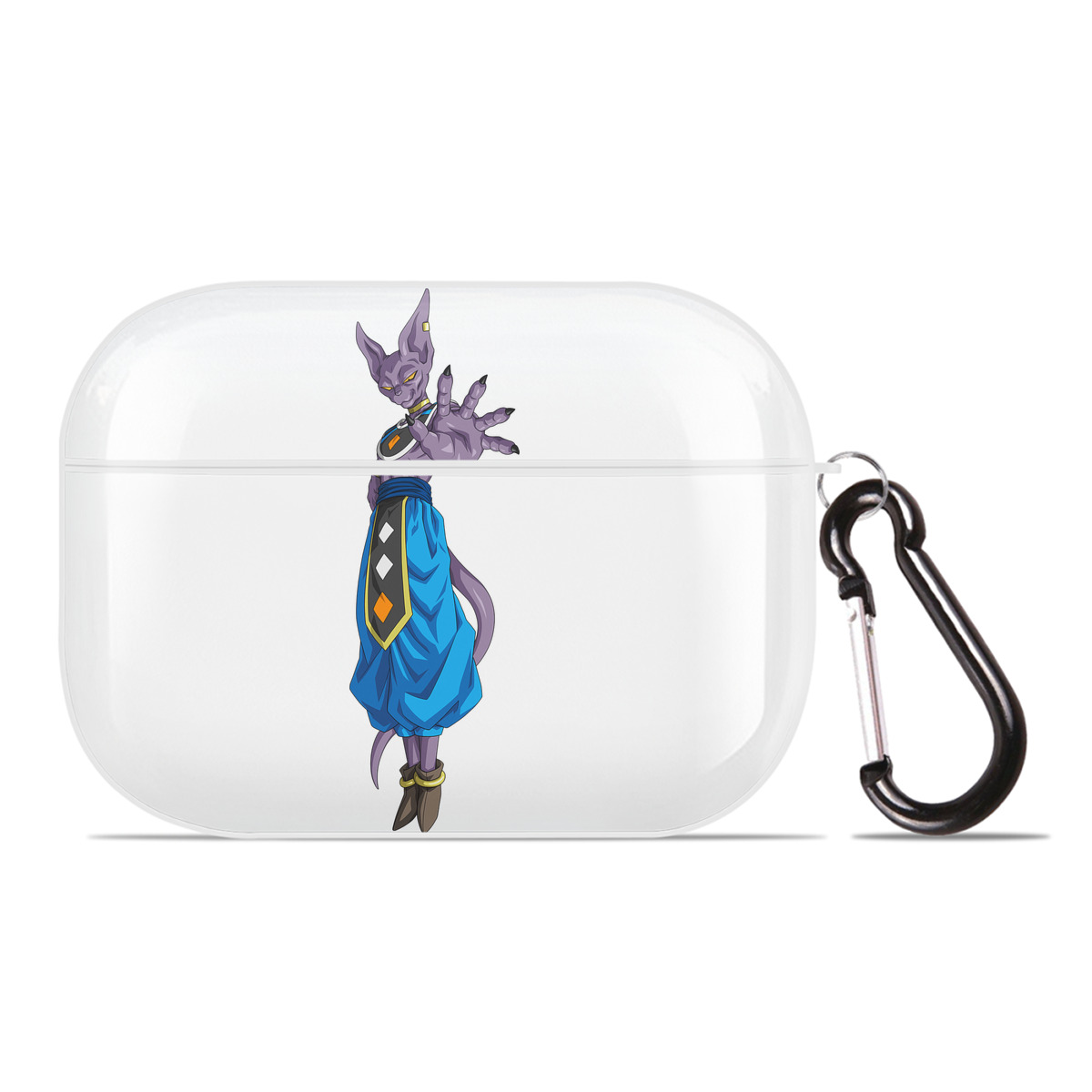 （画像用） ドラゴンボール ビルス 破壊神ビルス DRAGON BALL Beerus Birusu 【AirPods Pro用】ハードシェル保護ケース 耐衝撃・防指紋・カラビナ付き商品仕様