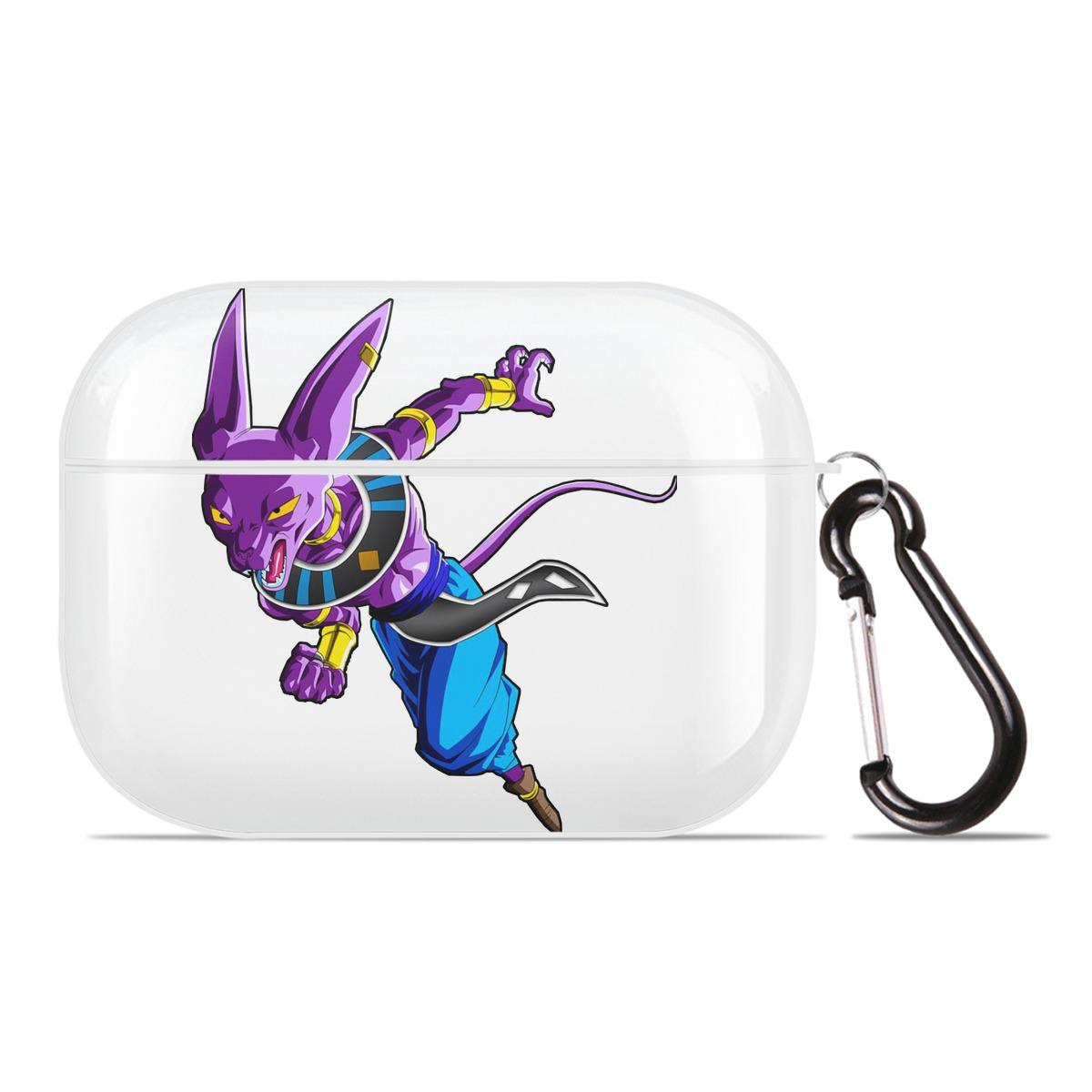 （画像用） ドラゴンボール ビルス 破壊神ビルス DRAGON BALL Beerus Birusu 【AirPods Pro用】ハードシェル保護ケース 耐衝撃・防指紋・カラビナ付き商品仕様