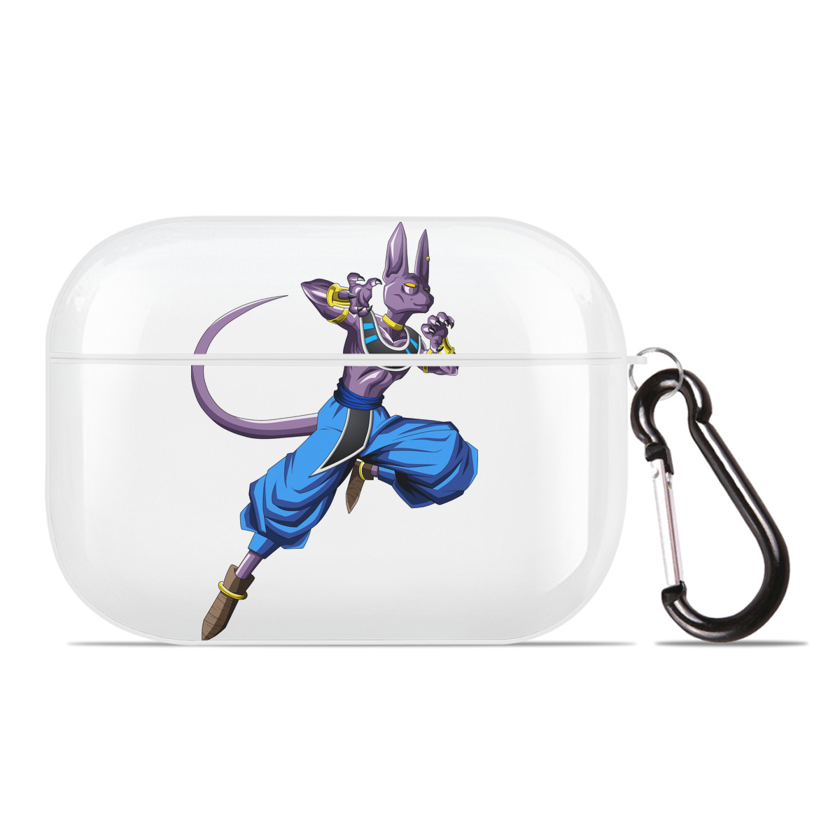 （画像用） ドラゴンボール ビルス 破壊神ビルス DRAGON BALL Beerus Birusu 【AirPods Pro用】ハードシェル保護ケース 耐衝撃・防指紋・カラビナ付き商品仕様
