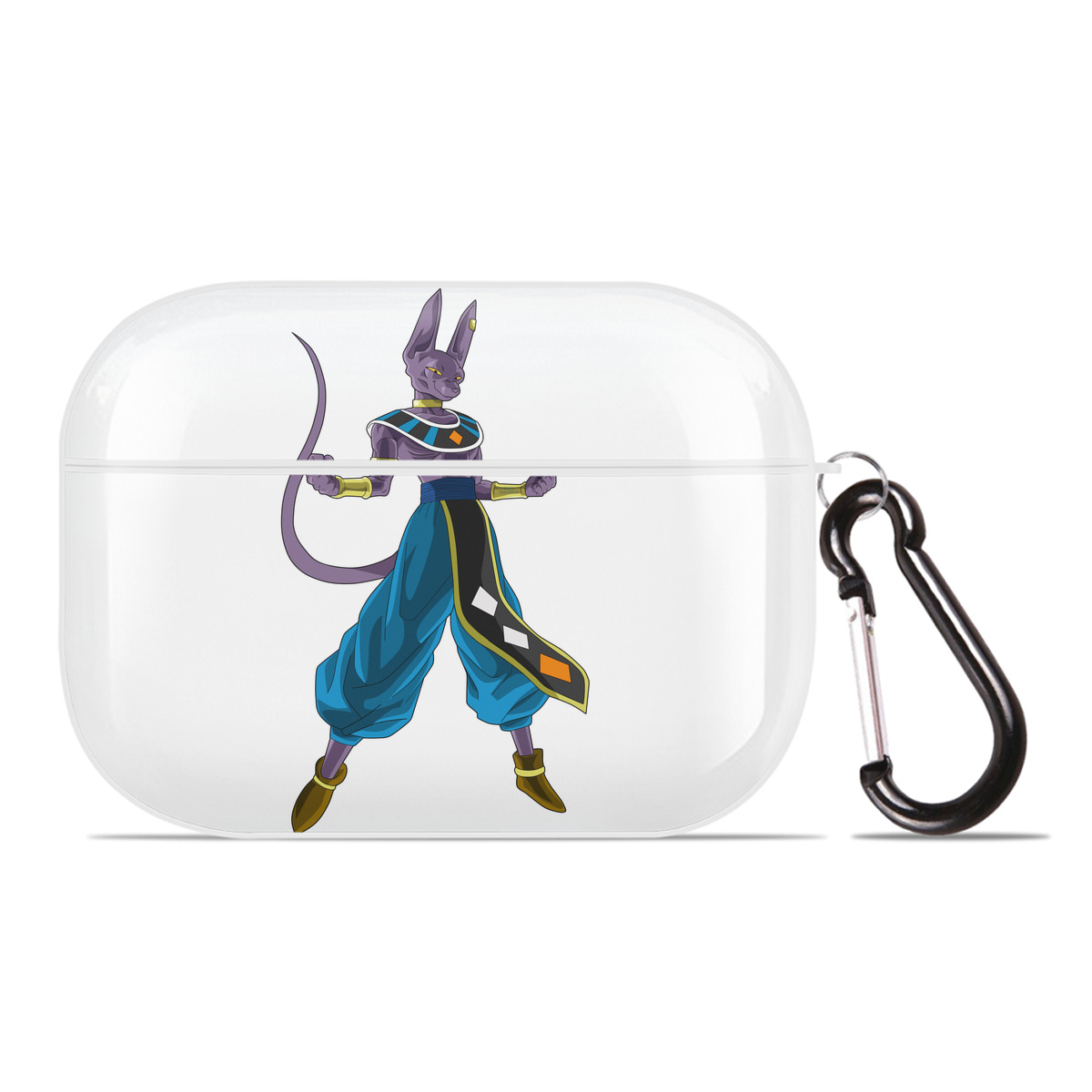 （画像用） ドラゴンボール ビルス 破壊神ビルス DRAGON BALL Beerus Birusu 【AirPods Pro用】ハードシェル保護ケース 耐衝撃・防指紋・カラビナ付き商品仕様