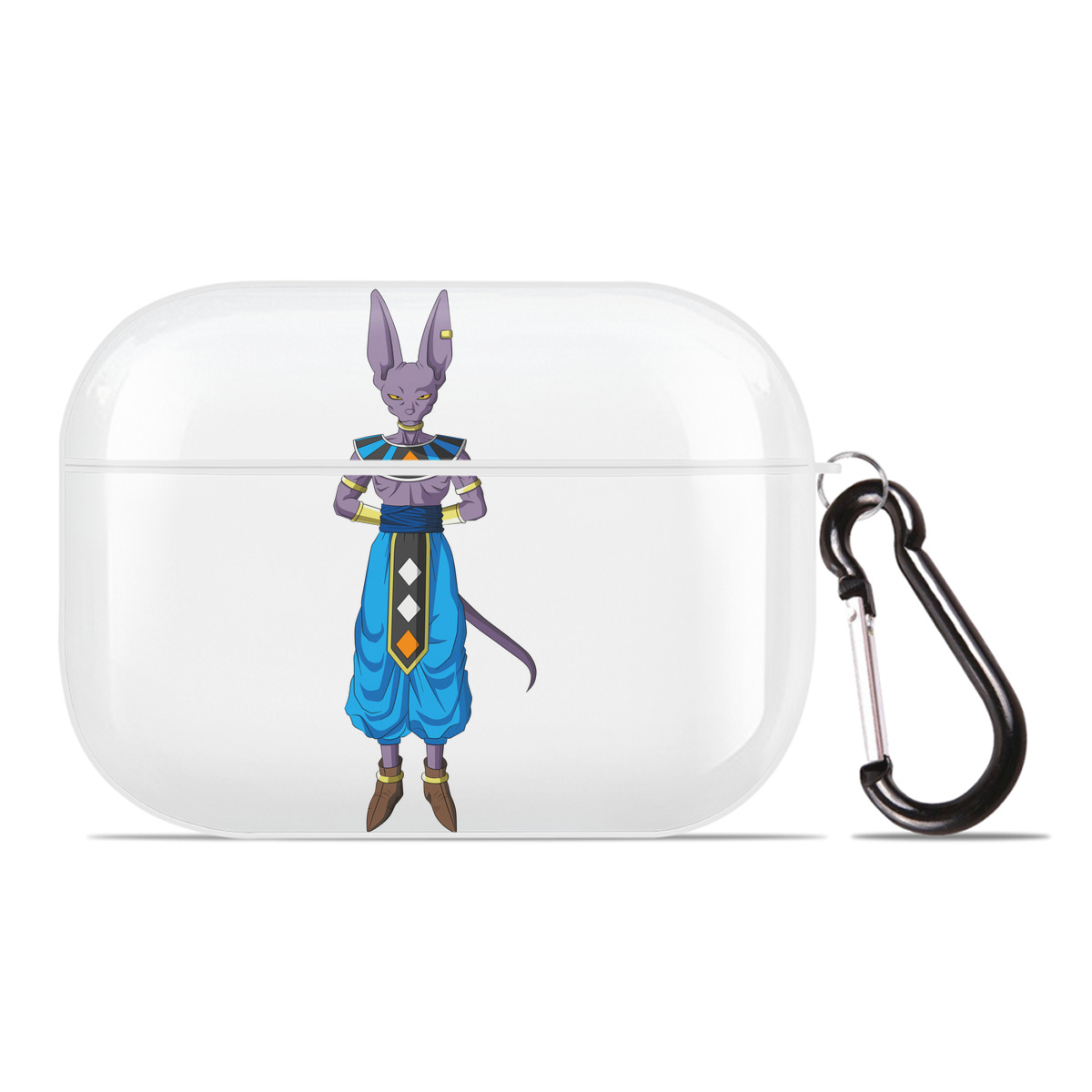 （画像用） ドラゴンボール ビルス 破壊神ビルス DRAGON BALL Beerus Birusu 【AirPods Pro用】ハードシェル保護ケース 耐衝撃・防指紋・カラビナ付き商品仕様
