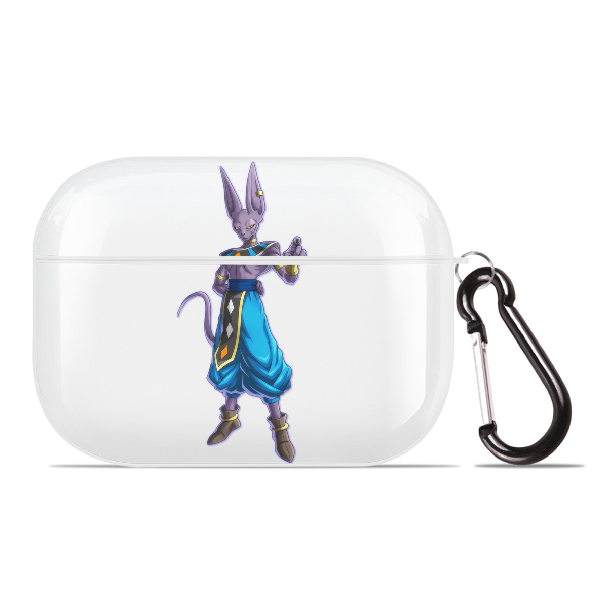 （画像用） ドラゴンボール ビルス 破壊神ビルス DRAGON BALL Beerus Birusu 【AirPods Pro用】ハードシェル保護ケース 耐衝撃・防指紋・カラビナ付き商品仕様