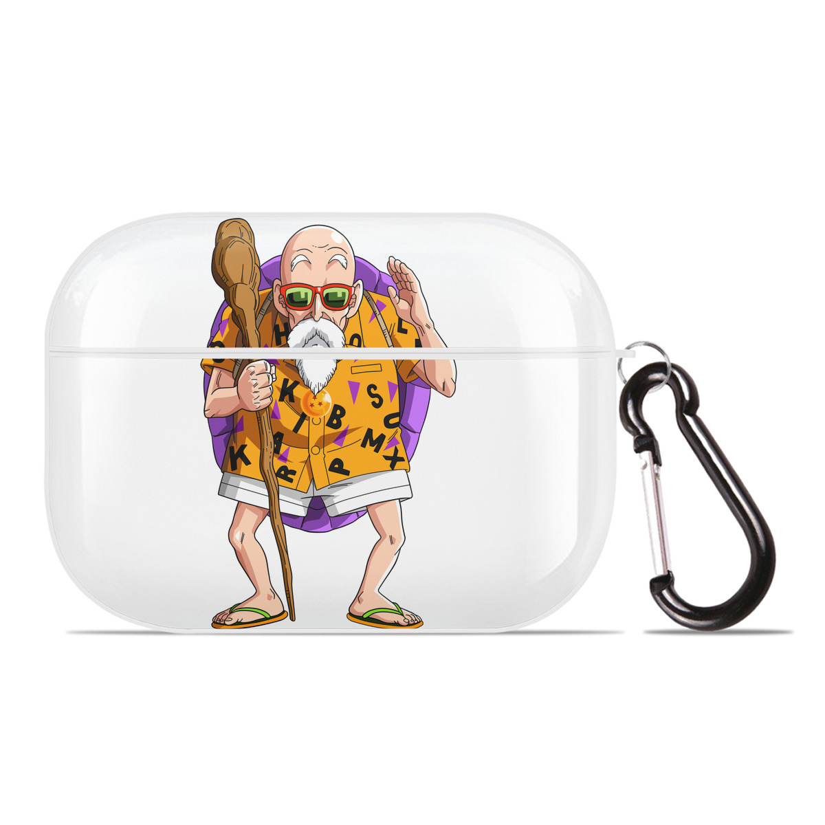 （画像用） ドラゴンボール 亀仙人（かめせんにん） DRAGON BALL Master Roshi Kame Sennin 【AirPods Pro用】ハードシェル保護ケース 耐衝撃・防指紋・カラビナ付き商品仕様
