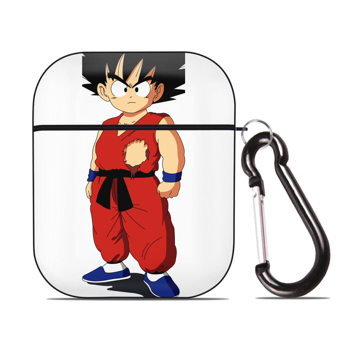 （画像用） ドラゴンボール 孫悟空（そん ごくう）Son Goku カカロット DRAGON BALL Kakarotto AirPods 第2世代保護ケース ハードシェル ブラック 耐衝撃・防指紋・カラビナ付き