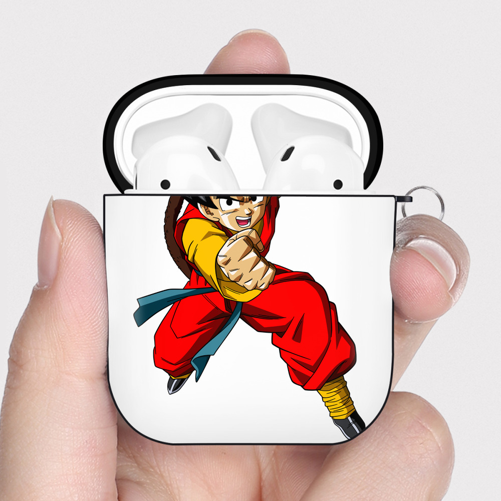 （画像用） ドラゴンボール 孫悟空（そん ごくう）Son Goku カカロット DRAGON BALL Kakarotto AirPods 第2世代保護ケース ハードシェル ブラック 耐衝撃・防指紋・カラビナ付き