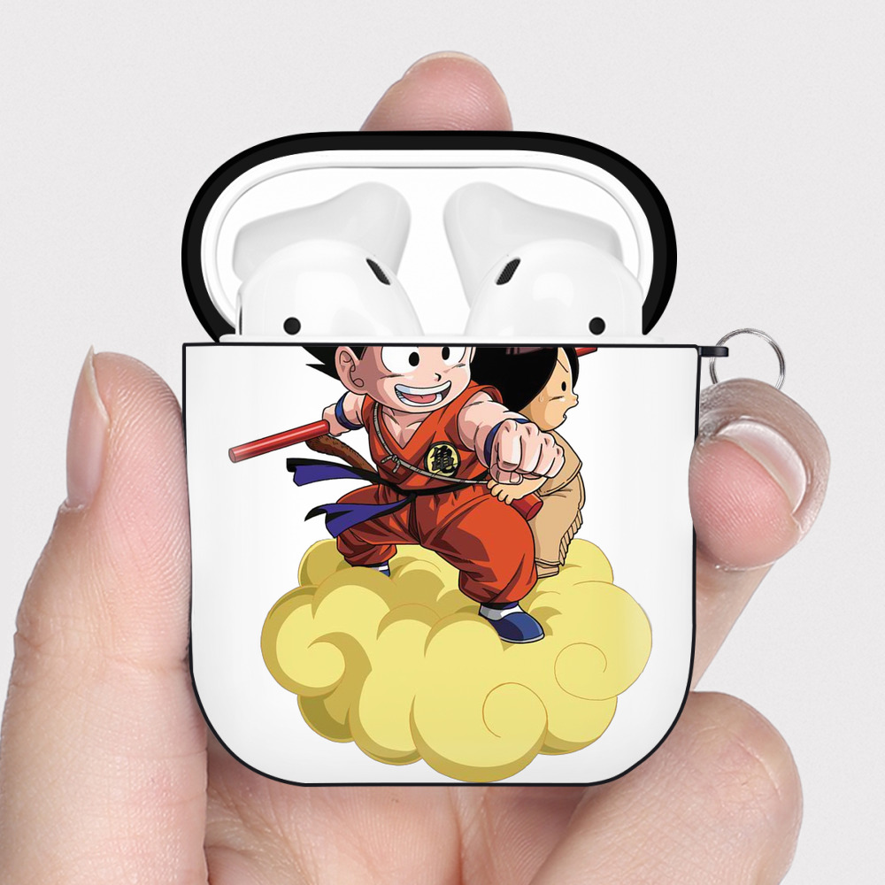 （画像用） ドラゴンボール 孫悟空（そん ごくう）Son Goku カカロット DRAGON BALL Kakarotto AirPods 第2世代保護ケース ハードシェル ブラック 耐衝撃・防指紋・カラビナ付き