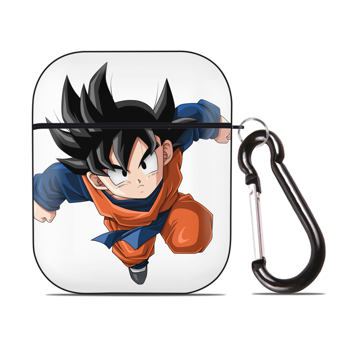 （画像用） ドラゴンボール 孫悟空（そん ごくう）Son Goku カカロット DRAGON BALL Kakarotto AirPods 第2世代保護ケース ハードシェル ブラック 耐衝撃・防指紋・カラビナ付き