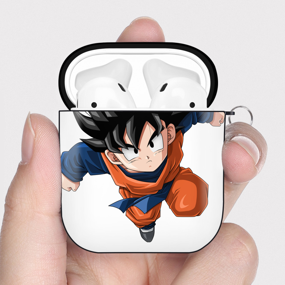 （画像用） ドラゴンボール 孫悟空（そん ごくう）Son Goku カカロット DRAGON BALL Kakarotto AirPods 第2世代保護ケース ハードシェル ブラック 耐衝撃・防指紋・カラビナ付き