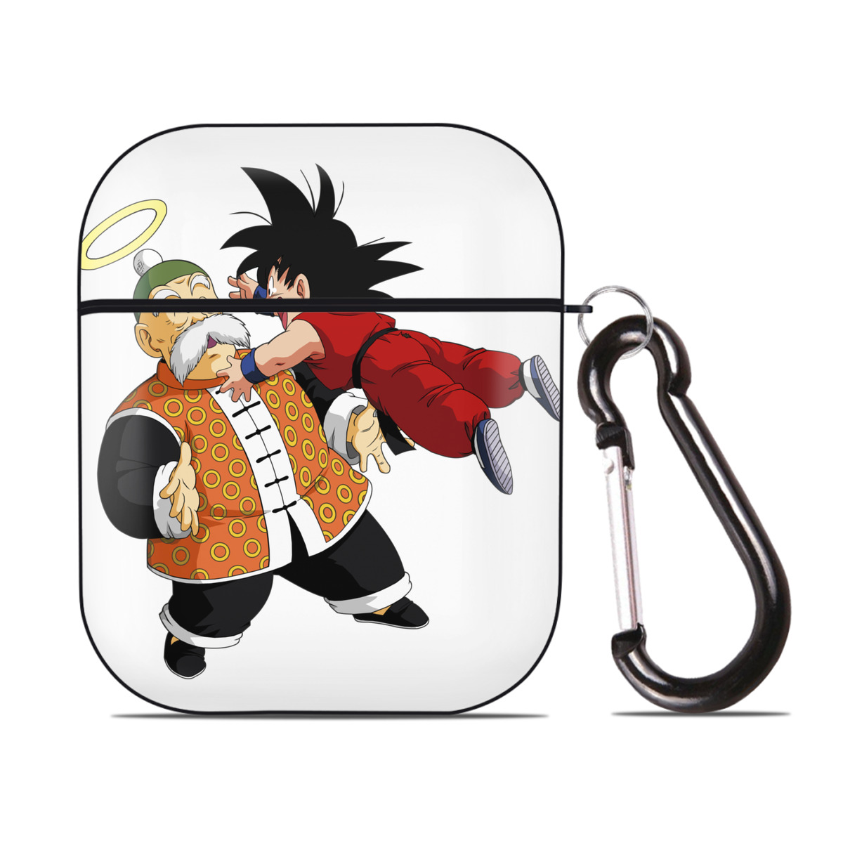 （画像用） ドラゴンボール 孫悟空（そん ごくう）Son Goku カカロット DRAGON BALL Kakarotto AirPods 第2世代保護ケース ハードシェル ブラック 耐衝撃・防指紋・カラビナ付き