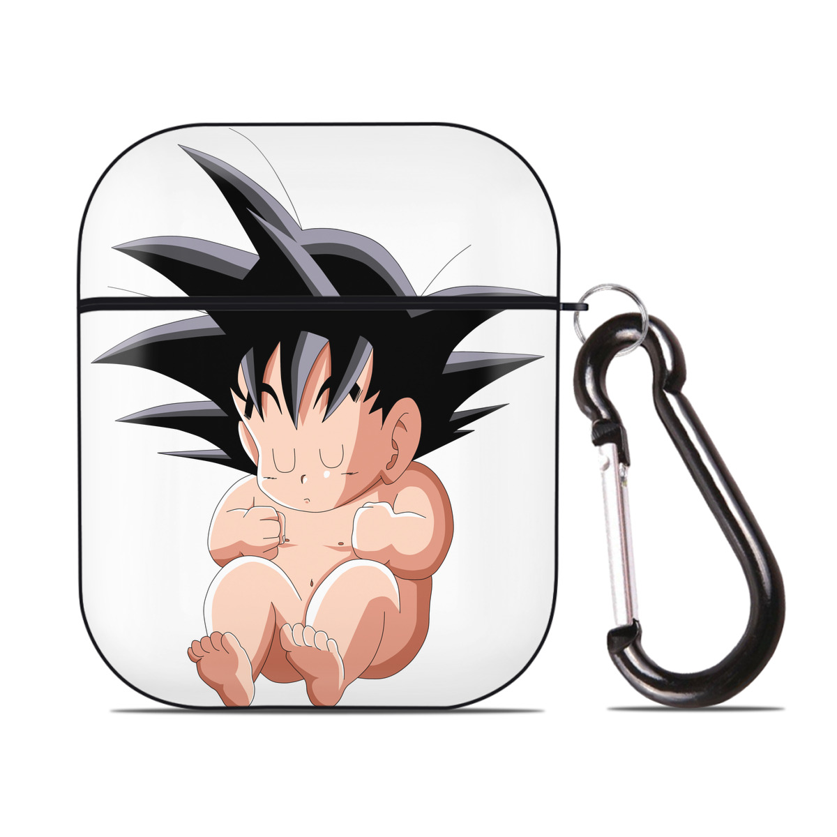 （画像用） ドラゴンボール 孫悟空（そん ごくう）Son Goku カカロット DRAGON BALL Kakarotto AirPods 第2世代保護ケース ハードシェル ブラック 耐衝撃・防指紋・カラビナ付き