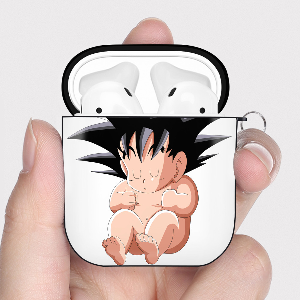 （画像用） ドラゴンボール 孫悟空（そん ごくう）Son Goku カカロット DRAGON BALL Kakarotto AirPods 第2世代保護ケース ハードシェル ブラック 耐衝撃・防指紋・カラビナ付き
