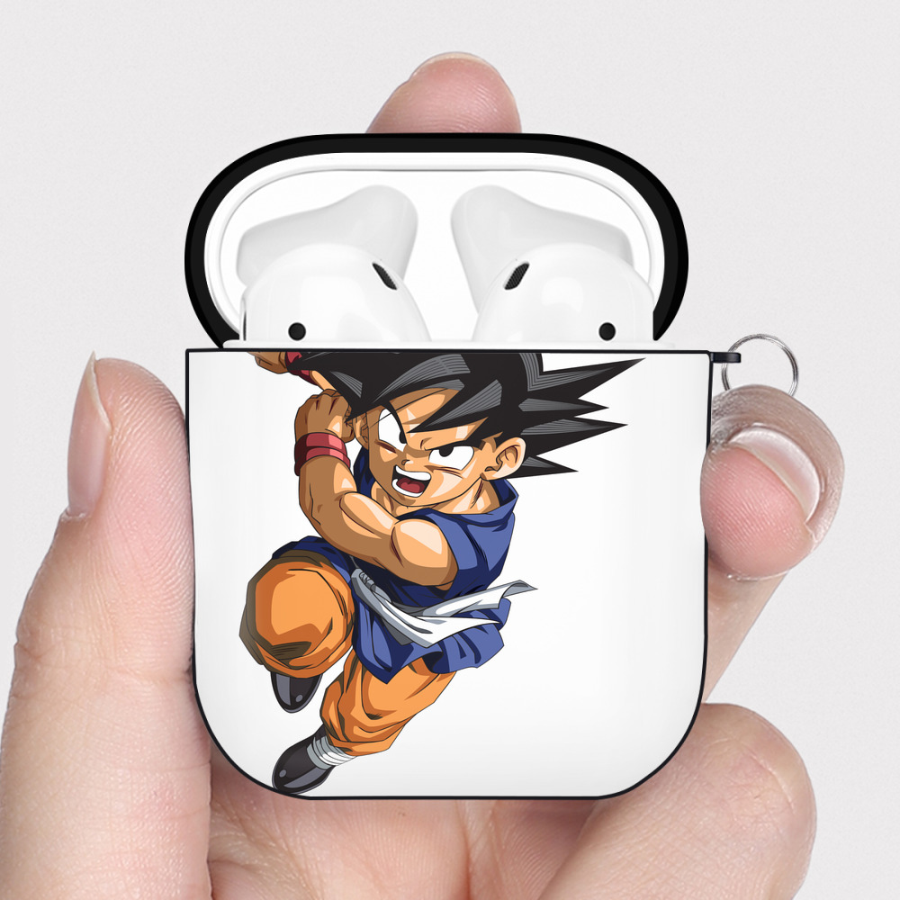 （画像用） ドラゴンボール 孫悟空（そん ごくう）Son Goku カカロット DRAGON BALL Kakarotto AirPods 第2世代保護ケース ハードシェル ブラック 耐衝撃・防指紋・カラビナ付き