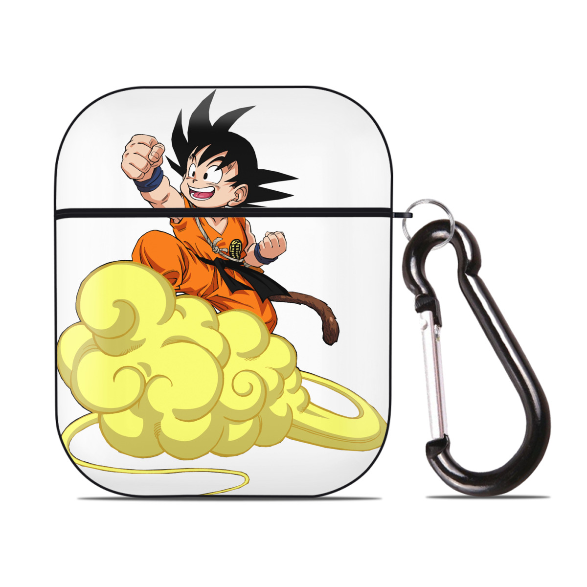 （画像用） ドラゴンボール 孫悟空（そん ごくう）Son Goku カカロット DRAGON BALL Kakarotto AirPods 第2世代保護ケース ハードシェル ブラック 耐衝撃・防指紋・カラビナ付き