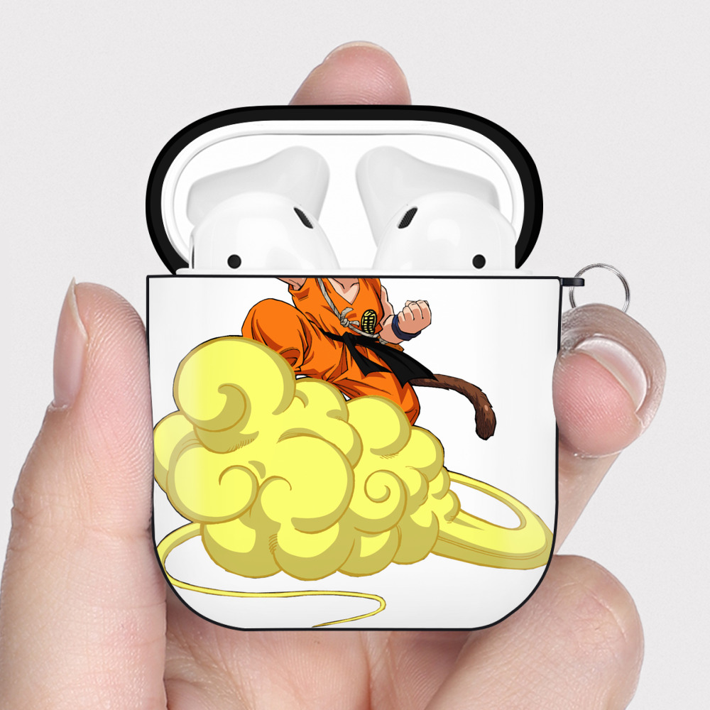 （画像用） ドラゴンボール 孫悟空（そん ごくう）Son Goku カカロット DRAGON BALL Kakarotto AirPods 第2世代保護ケース ハードシェル ブラック 耐衝撃・防指紋・カラビナ付き