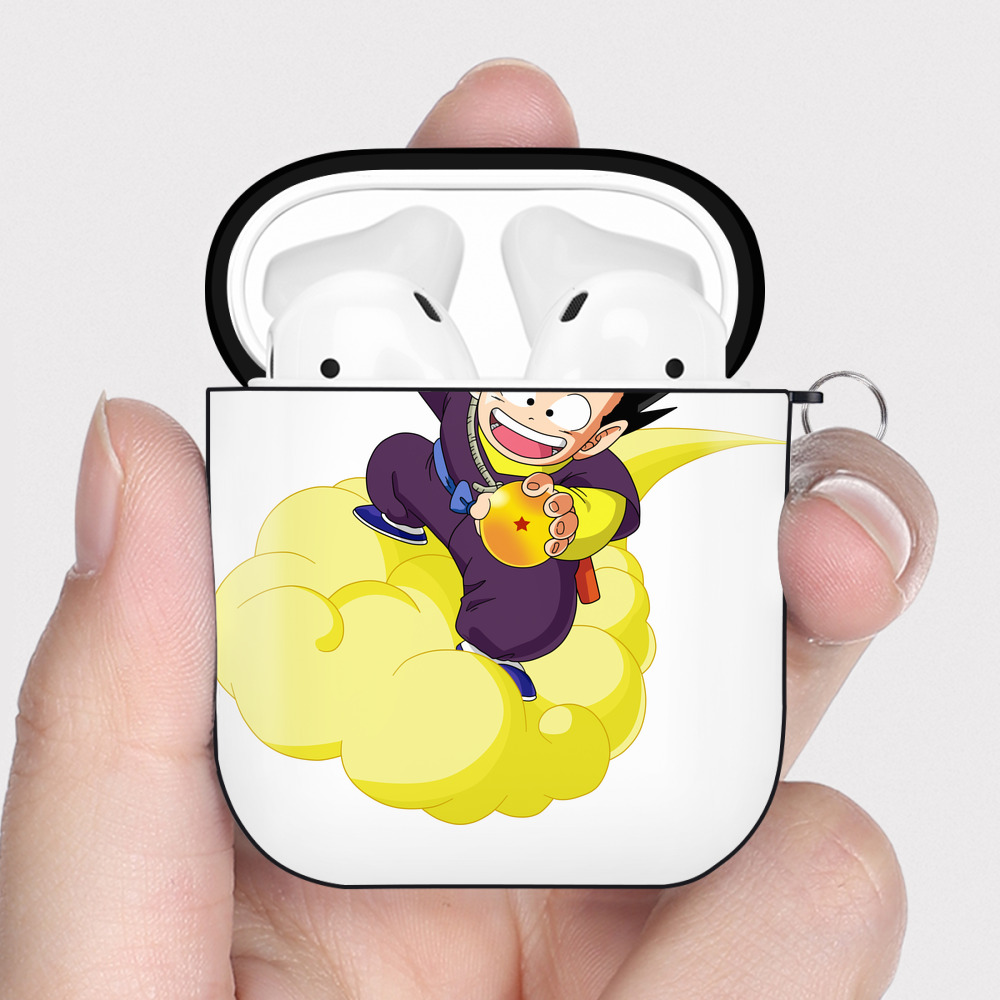 （画像用） ドラゴンボール 孫悟空（そん ごくう）Son Goku カカロット DRAGON BALL Kakarotto AirPods 第2世代保護ケース ハードシェル ブラック 耐衝撃・防指紋・カラビナ付き