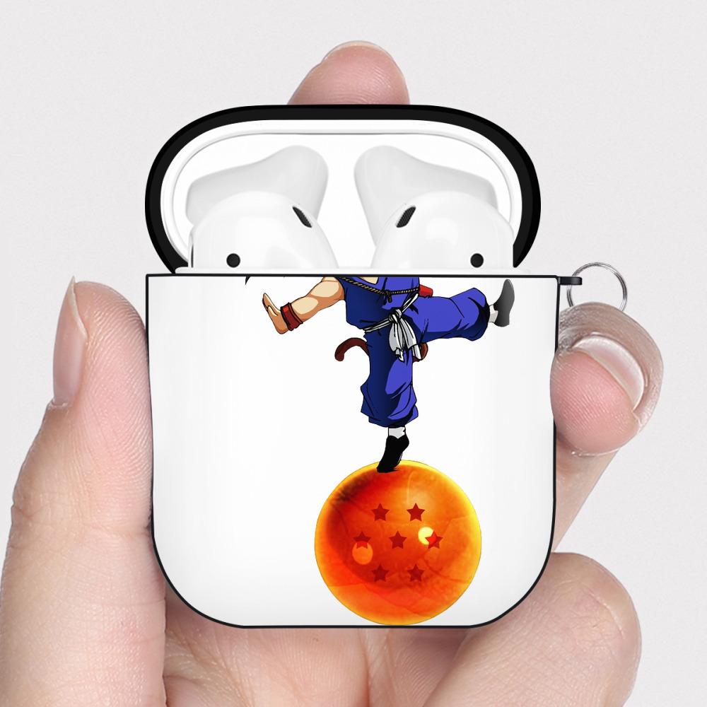 （画像用） ドラゴンボール 孫悟空（そん ごくう）Son Goku カカロット DRAGON BALL Kakarotto AirPods 第2世代保護ケース ハードシェル ブラック 耐衝撃・防指紋・カラビナ付き