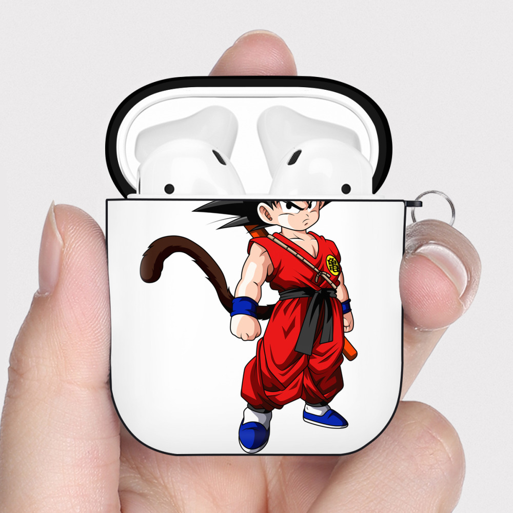 （画像用） ドラゴンボール 孫悟空（そん ごくう）Son Goku カカロット DRAGON BALL Kakarotto AirPods 第2世代保護ケース ハードシェル ブラック 耐衝撃・防指紋・カラビナ付き