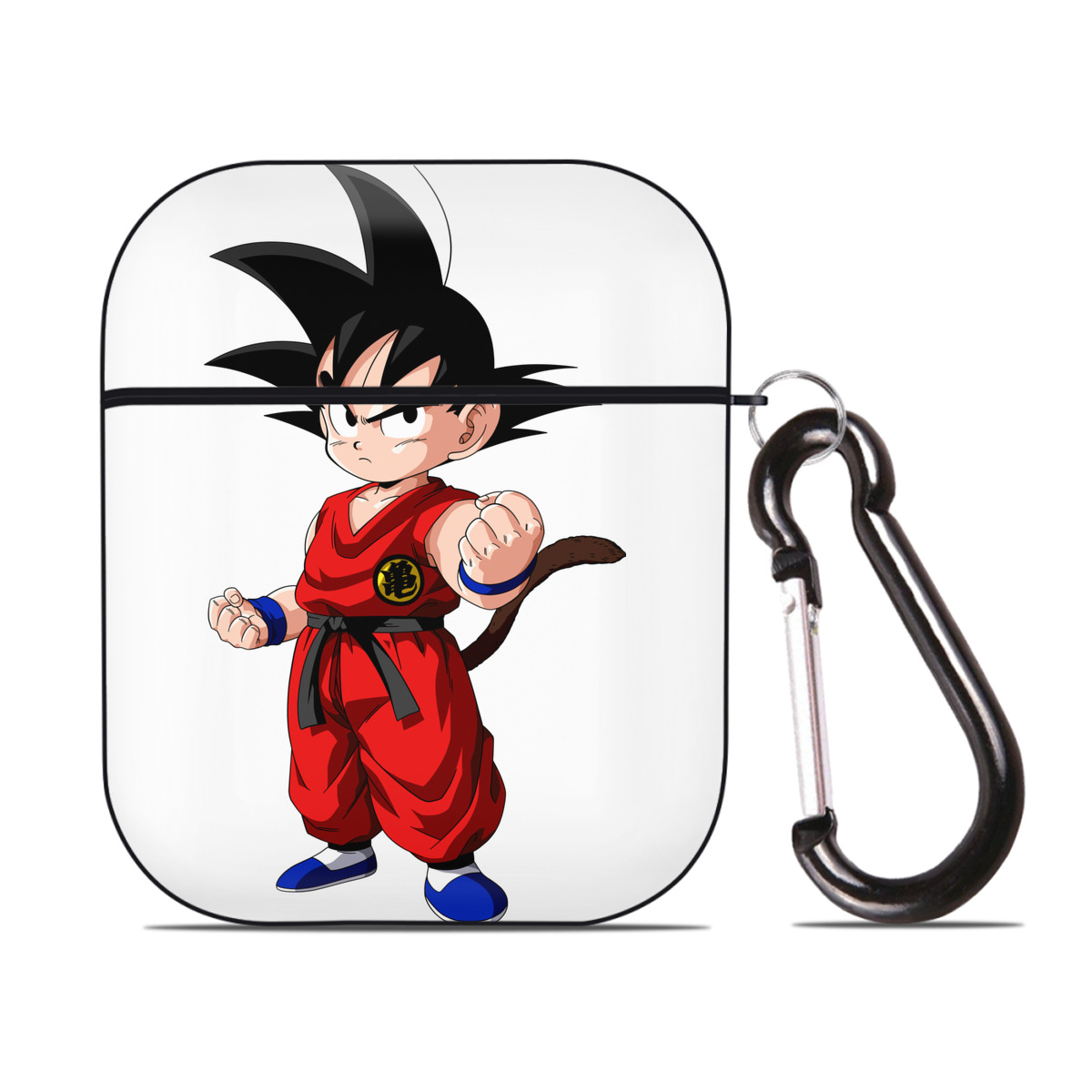 （画像用） ドラゴンボール 孫悟空（そん ごくう）Son Goku カカロット DRAGON BALL Kakarotto AirPods 第2世代保護ケース ハードシェル ブラック 耐衝撃・防指紋・カラビナ付き