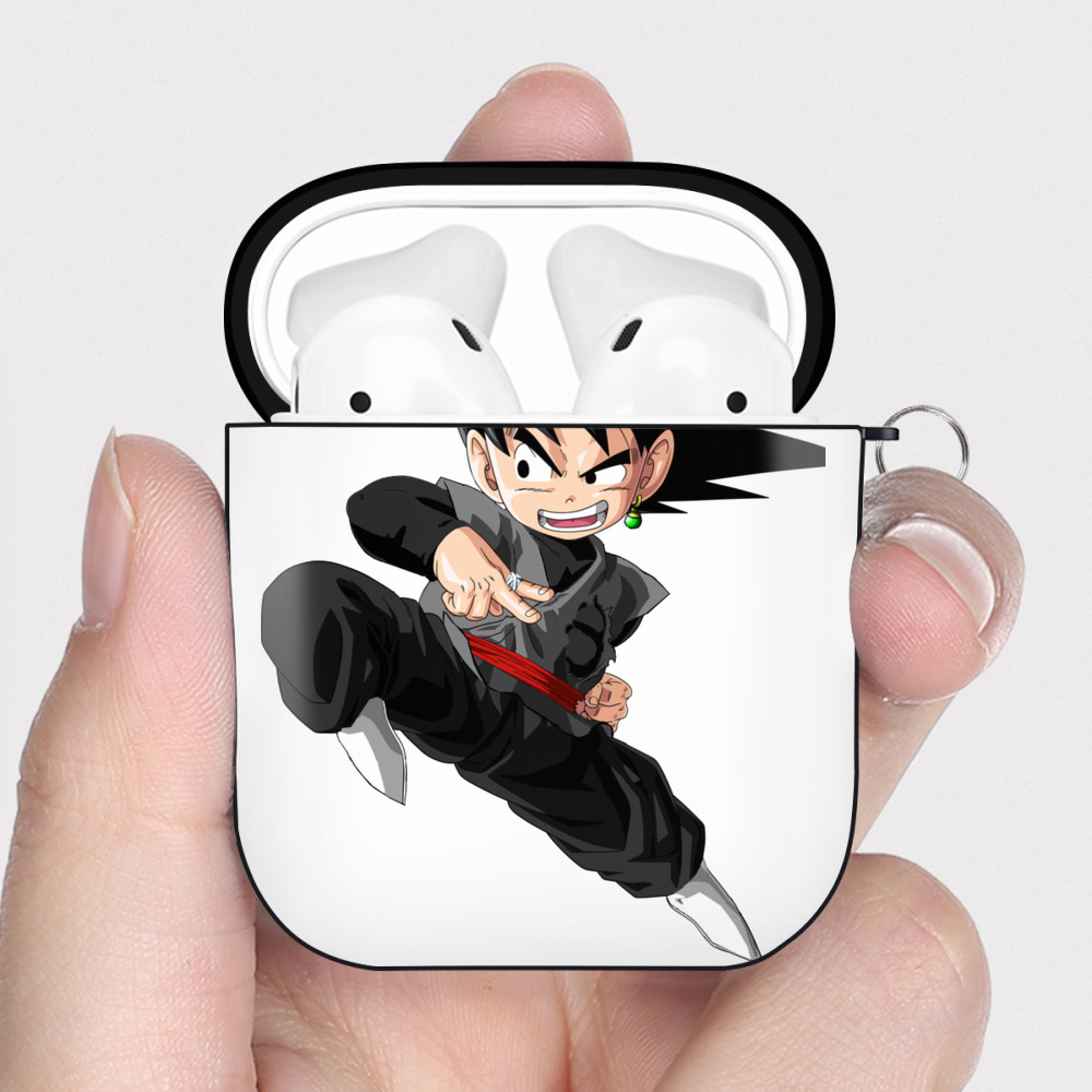 （画像用） ドラゴンボール 孫悟空（そん ごくう）Son Goku カカロット DRAGON BALL Kakarotto AirPods 第2世代保護ケース ハードシェル ブラック 耐衝撃・防指紋・カラビナ付き