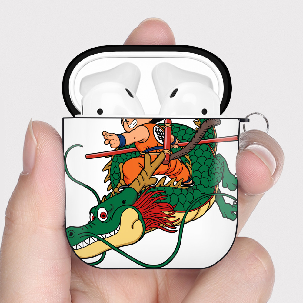 （画像用） ドラゴンボール 孫悟空（そん ごくう）Son Goku カカロット DRAGON BALL Kakarotto AirPods 第2世代保護ケース ハードシェル ブラック 耐衝撃・防指紋・カラビナ付き