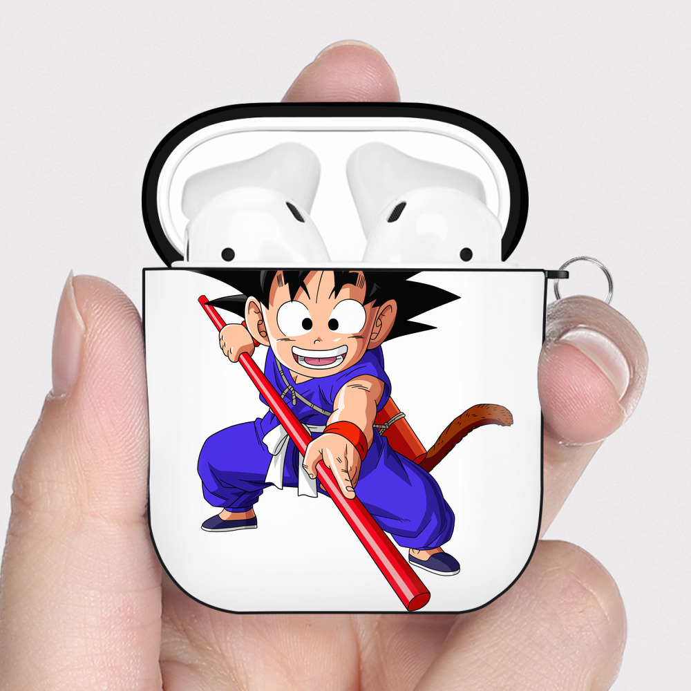 （画像用） ドラゴンボール 孫悟空（そん ごくう）Son Goku カカロット DRAGON BALL Kakarotto AirPods 第2世代保護ケース ハードシェル ブラック 耐衝撃・防指紋・カラビナ付き